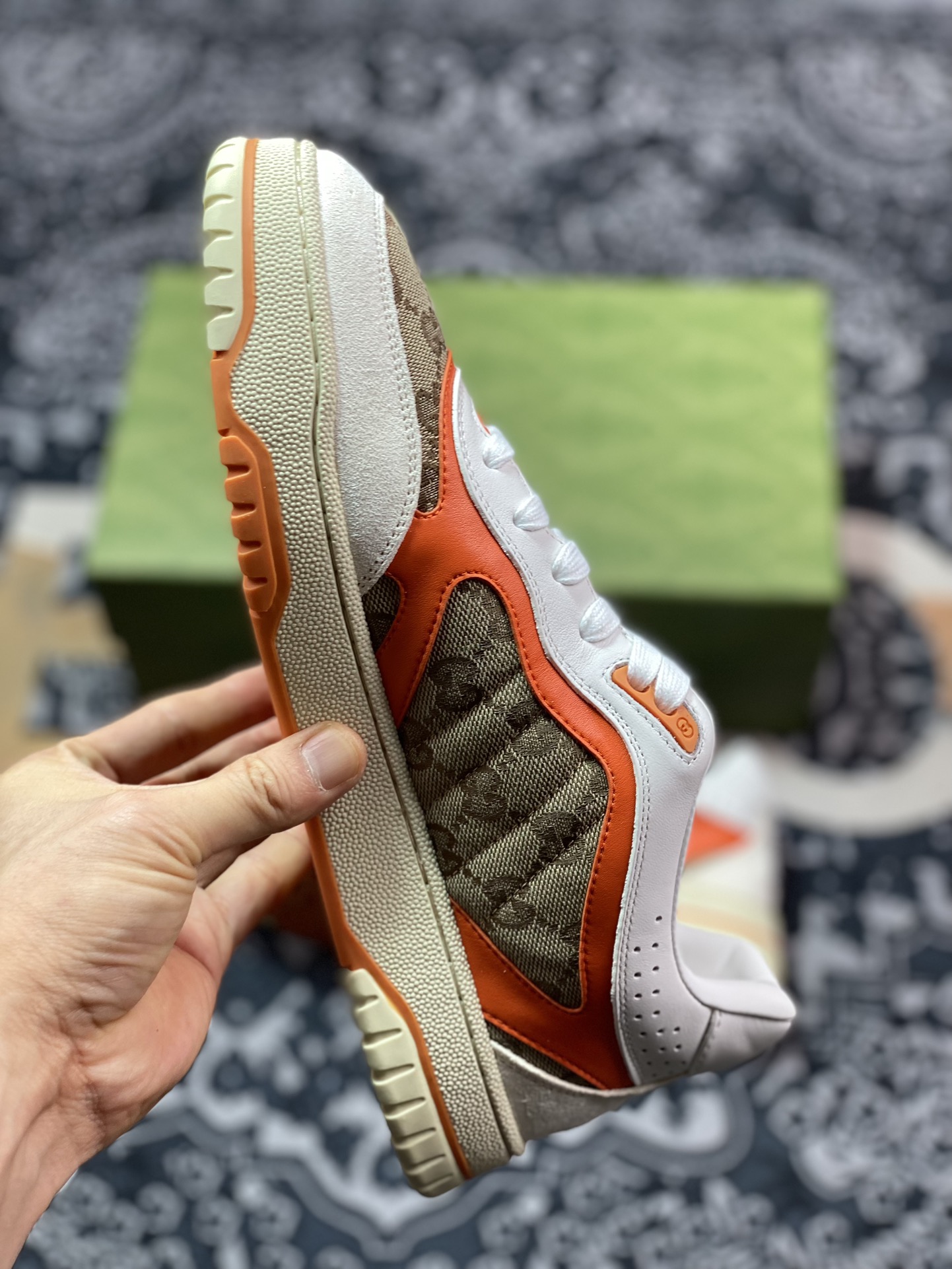 Gucci Re-Web Leather Sneakers low-top retro sneakers