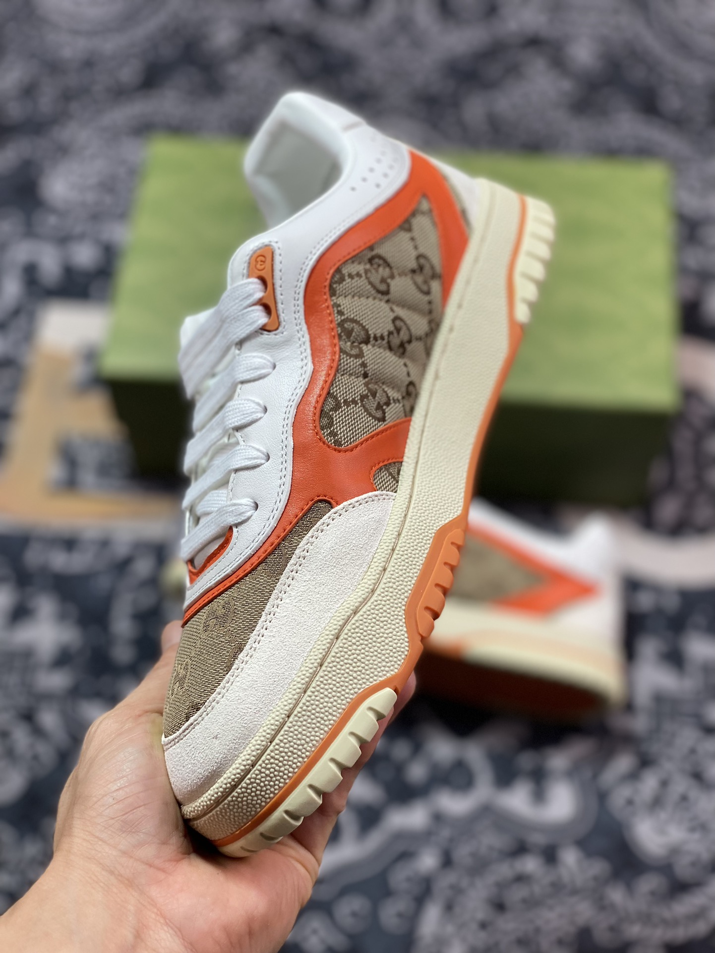 Gucci Re-Web Leather Sneakers low-top retro sneakers