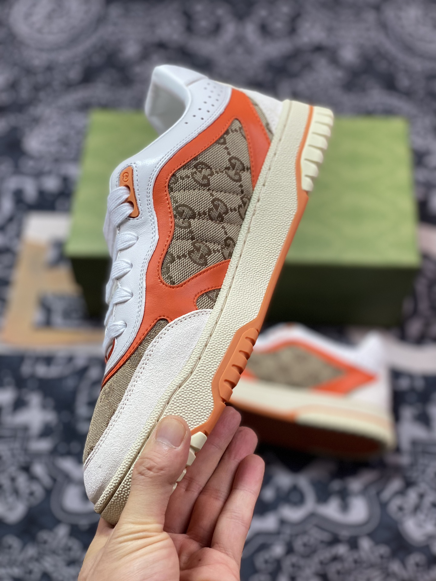 Gucci Re-Web Leather Sneakers low-top retro sneakers