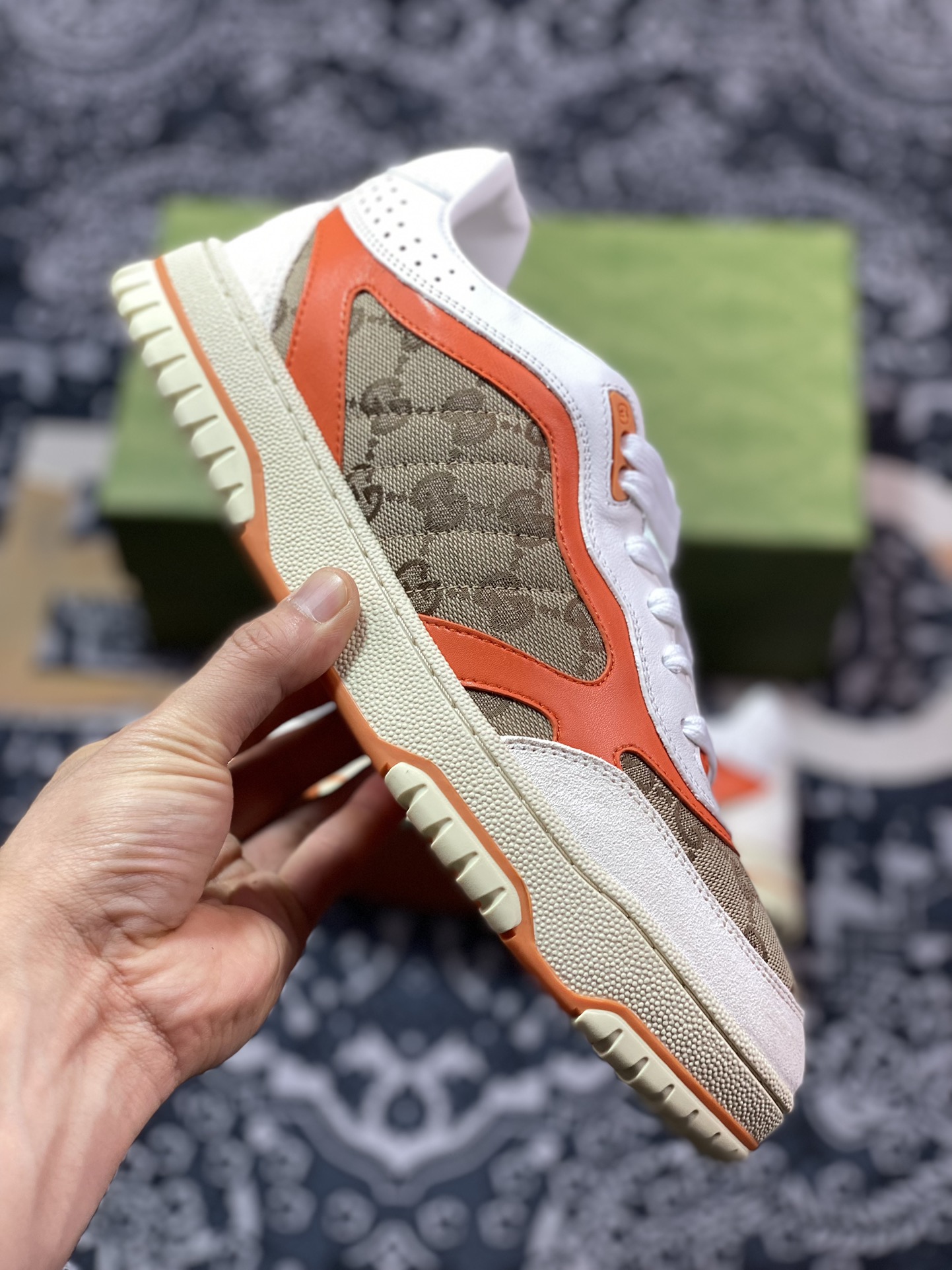 Gucci Re-Web Leather Sneakers low-top retro sneakers