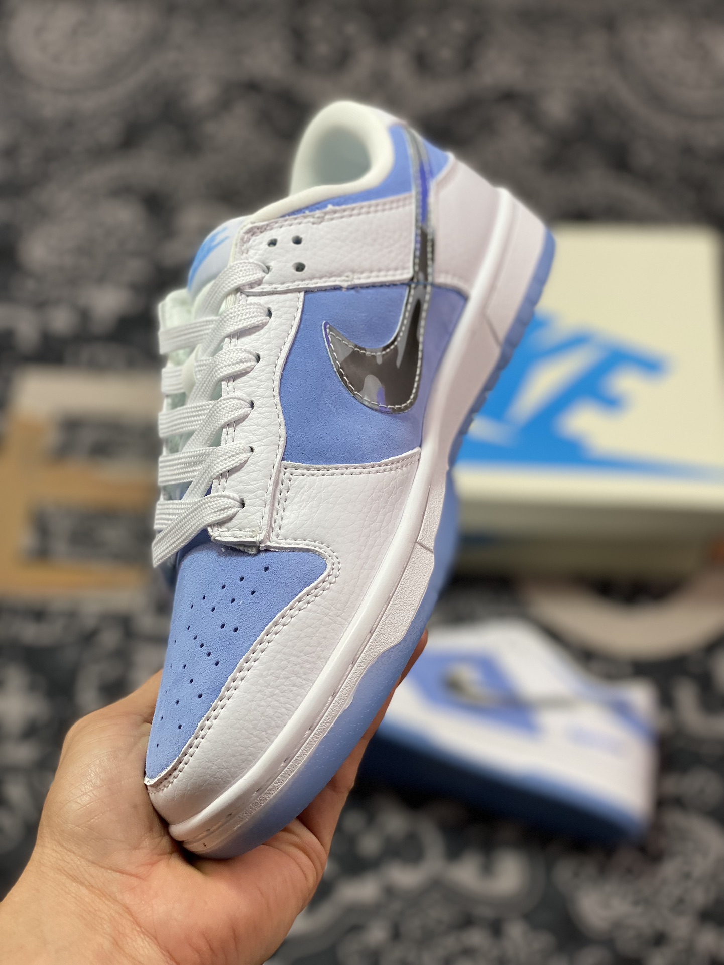 Original level Supreme x Nk SB Dunk Low joint-Royal Blue Anniversary high-end customized low-top casual sneakers JH8039-936