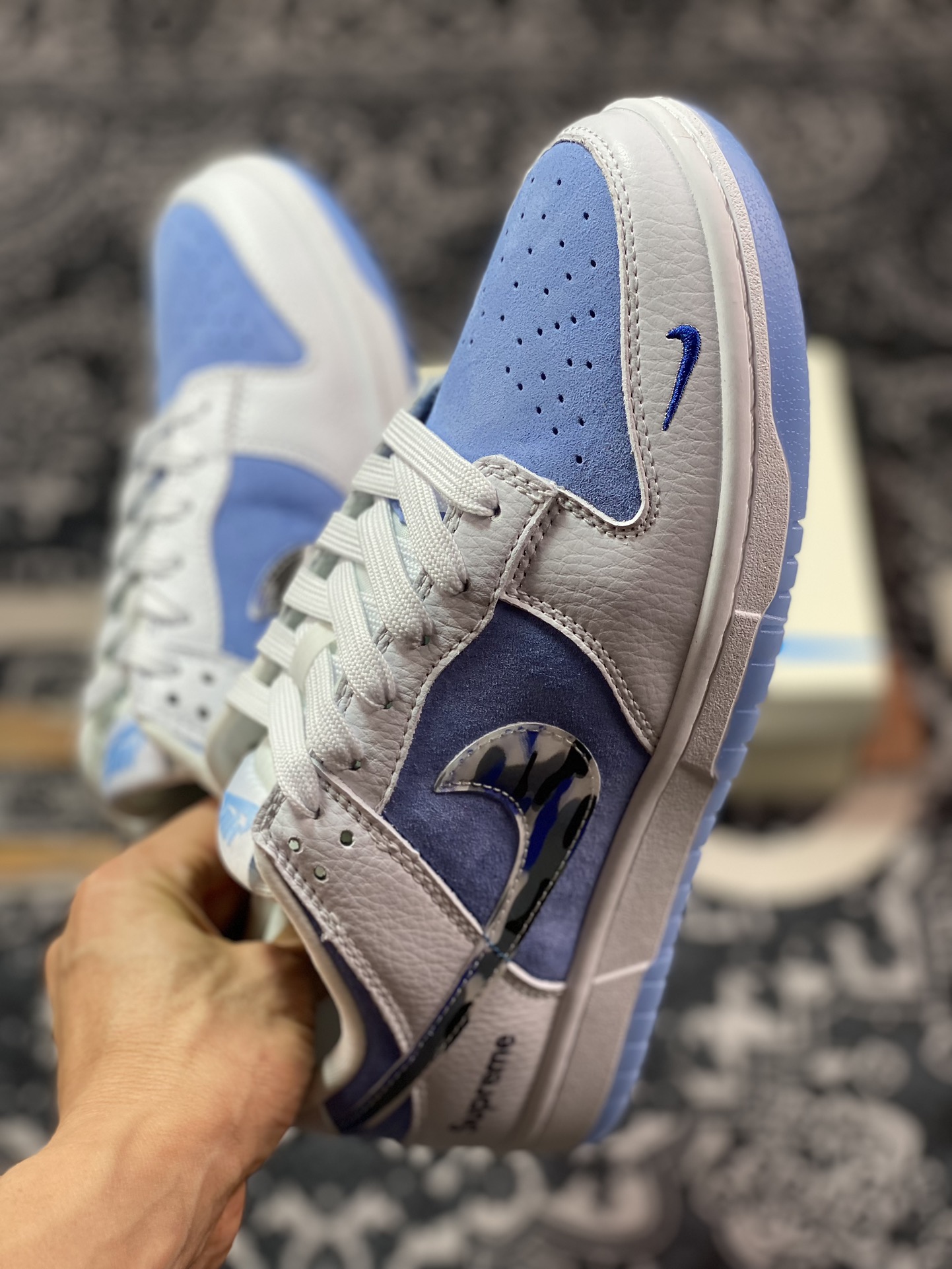Original level Supreme x Nk SB Dunk Low joint-Royal Blue Anniversary high-end customized low-top casual sneakers JH8039-936