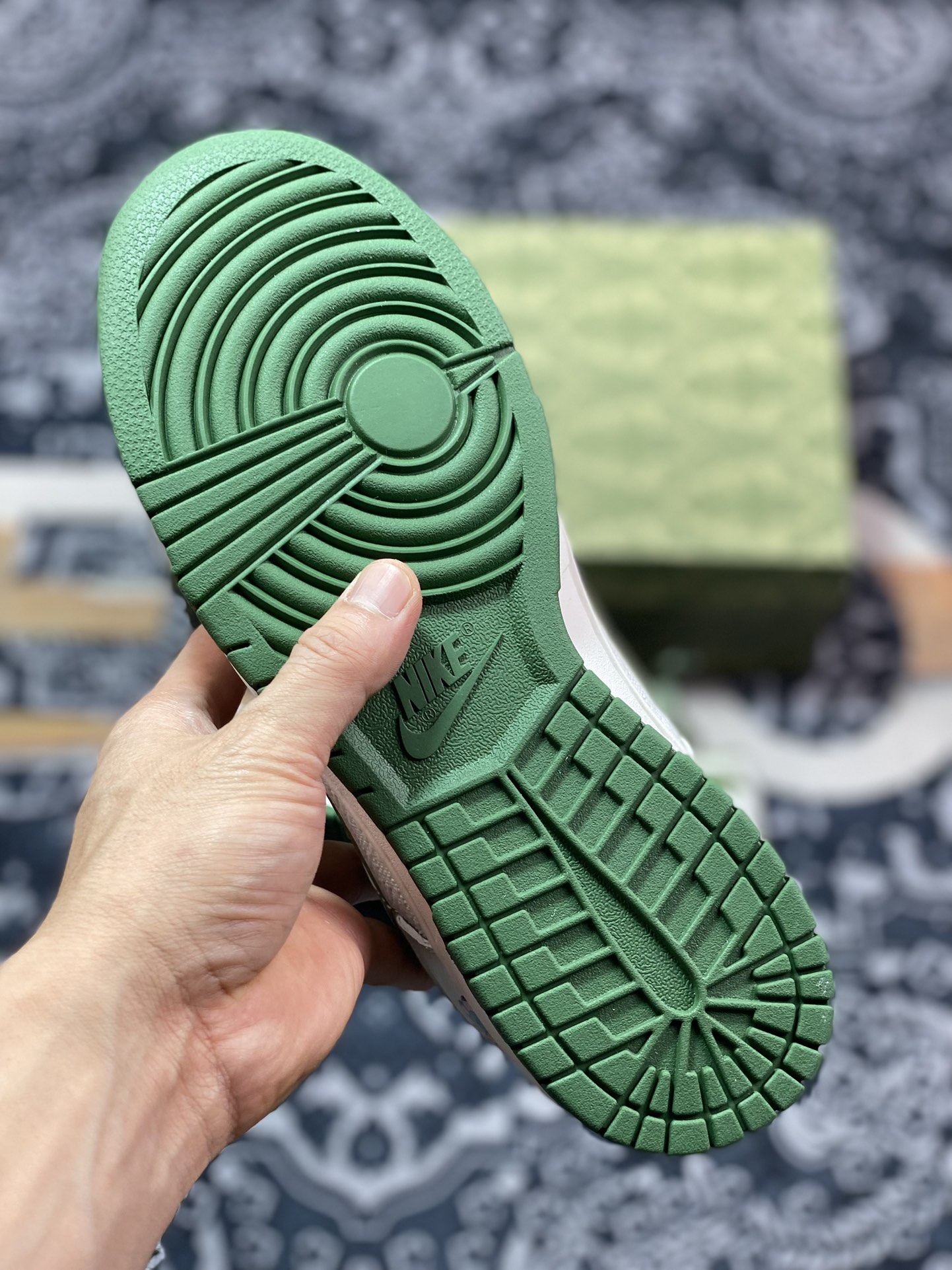 Original NK Dunk Low Retro ”DIY high-end customization” linen stitching beige green DQ1098-368