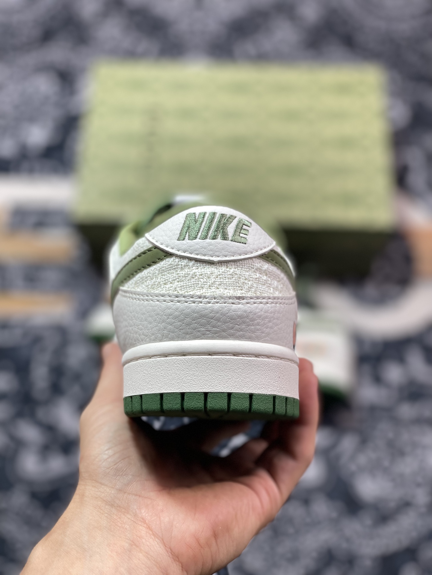 Original NK Dunk Low Retro ”DIY high-end customization” linen stitching beige green DQ1098-368