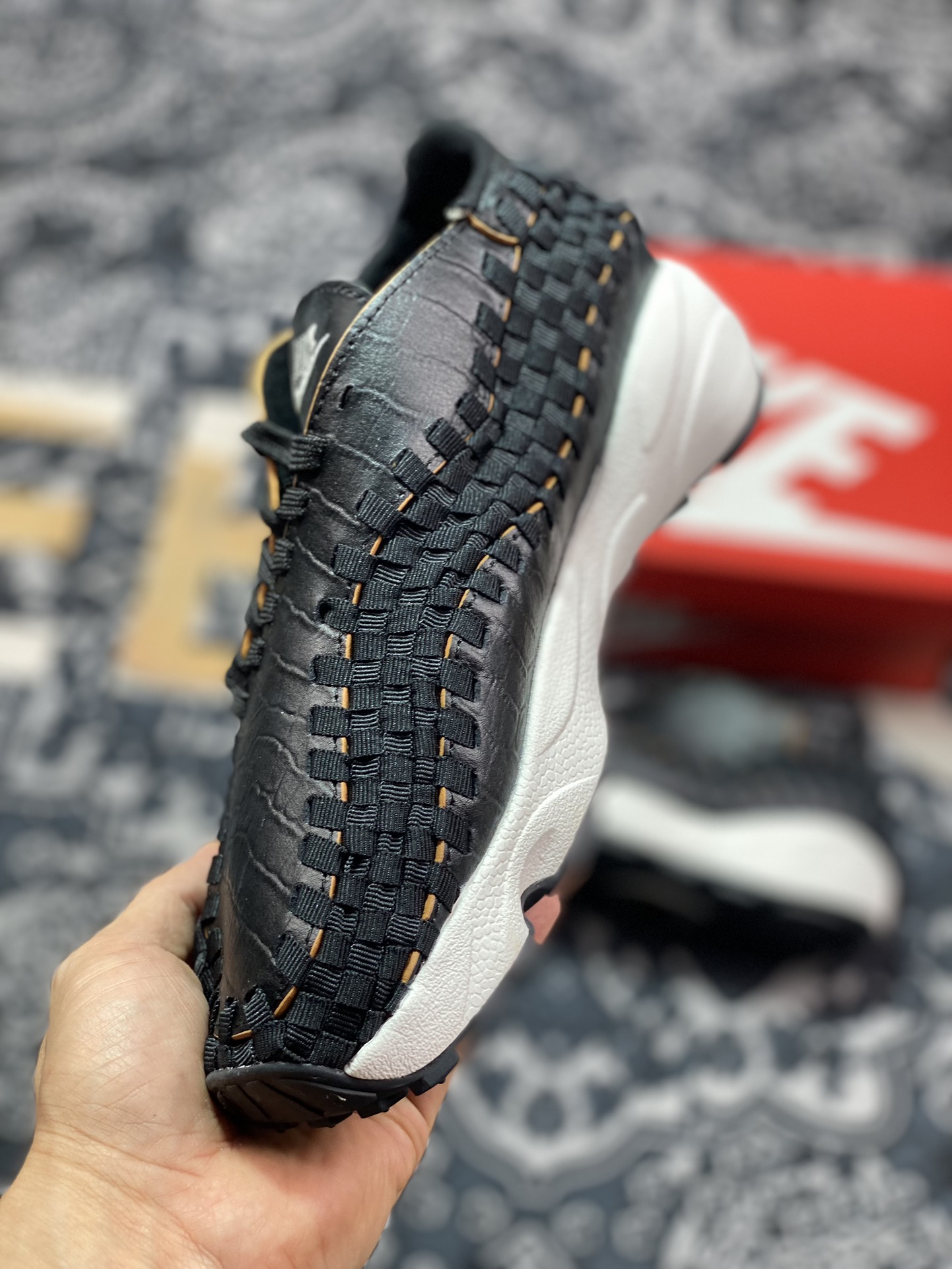 220 Nk Air Footscape Woven 不对称编织防滑耐磨低帮生活休闲鞋 FQ8129-010