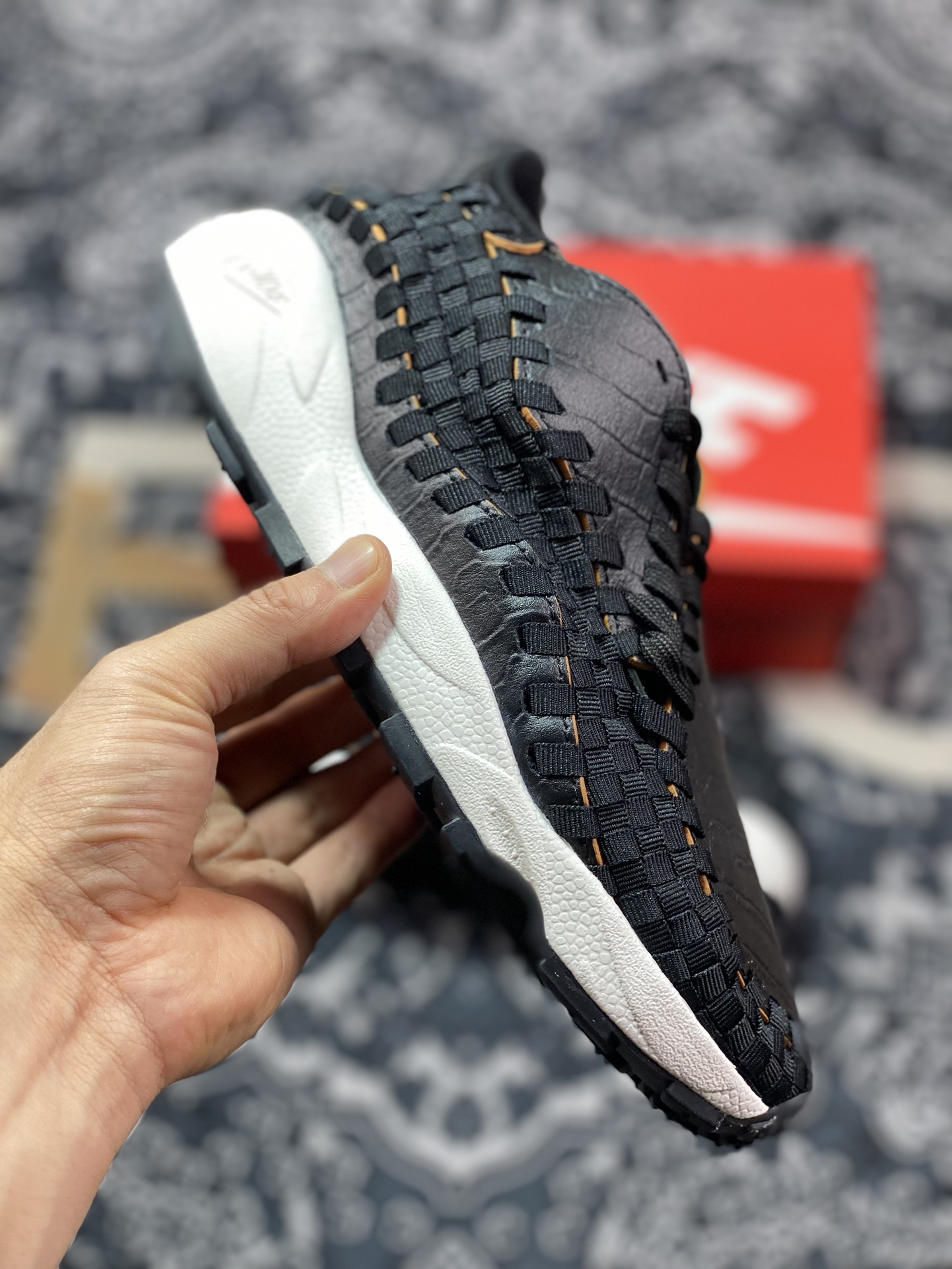 220 Nk Air Footscape Woven 不对称编织防滑耐磨低帮生活休闲鞋 FQ8129-010