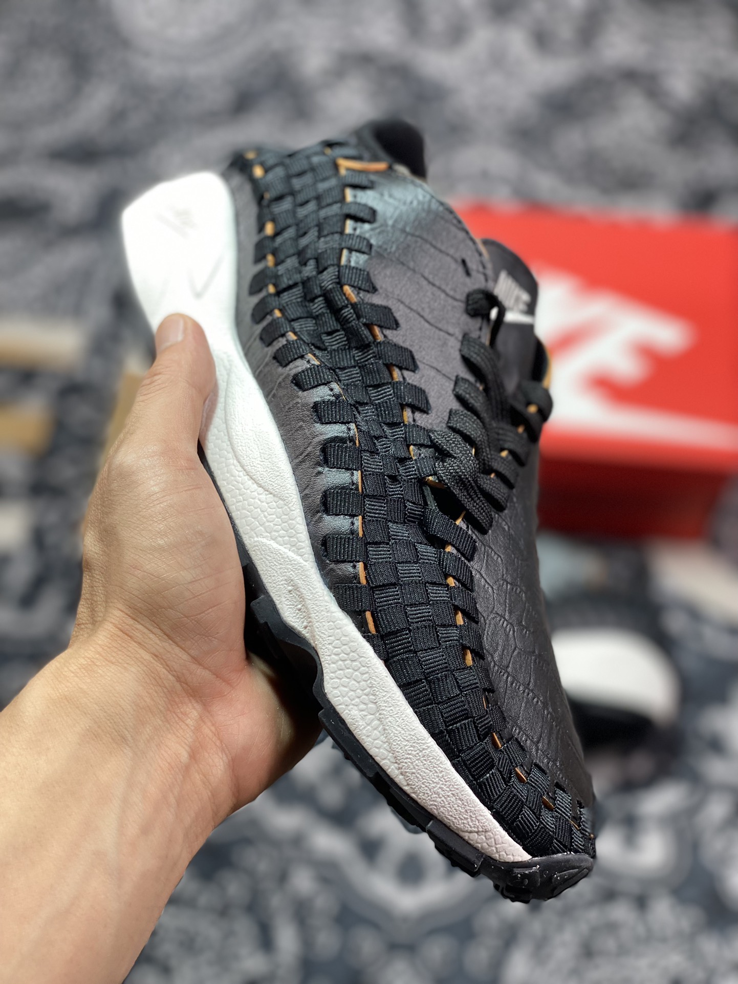 220 Nk Air Footscape Woven 不对称编织防滑耐磨低帮生活休闲鞋 FQ8129-010