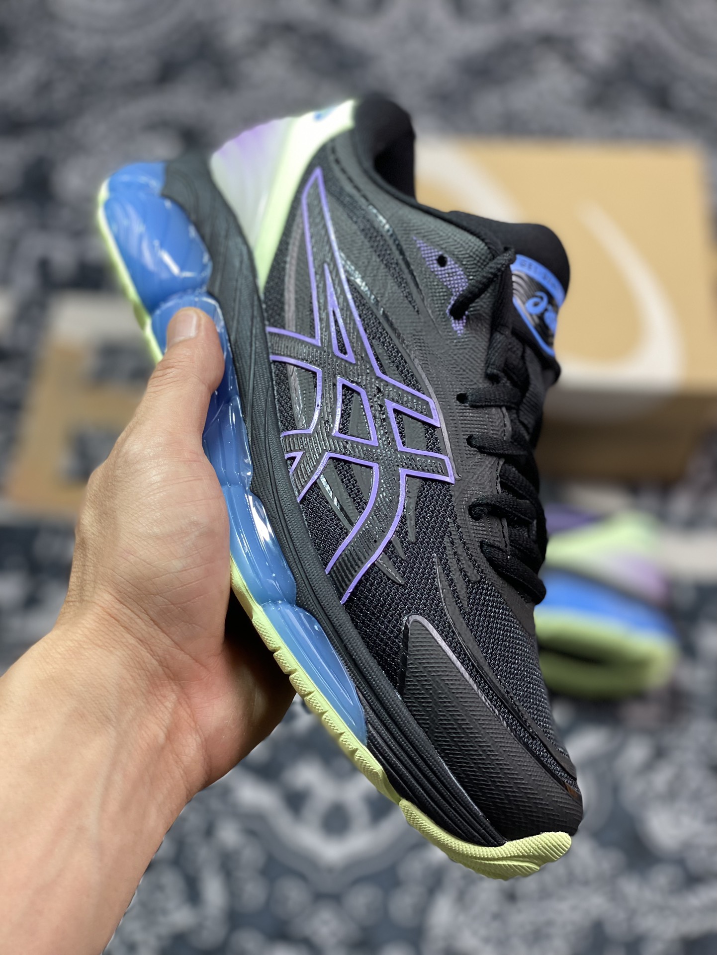 260  亚瑟士 Asics-Gel-Quantum（360-8代）网面舒适日常网布耐磨低帮，休闲跑步鞋男款-黑紫1203A305-004