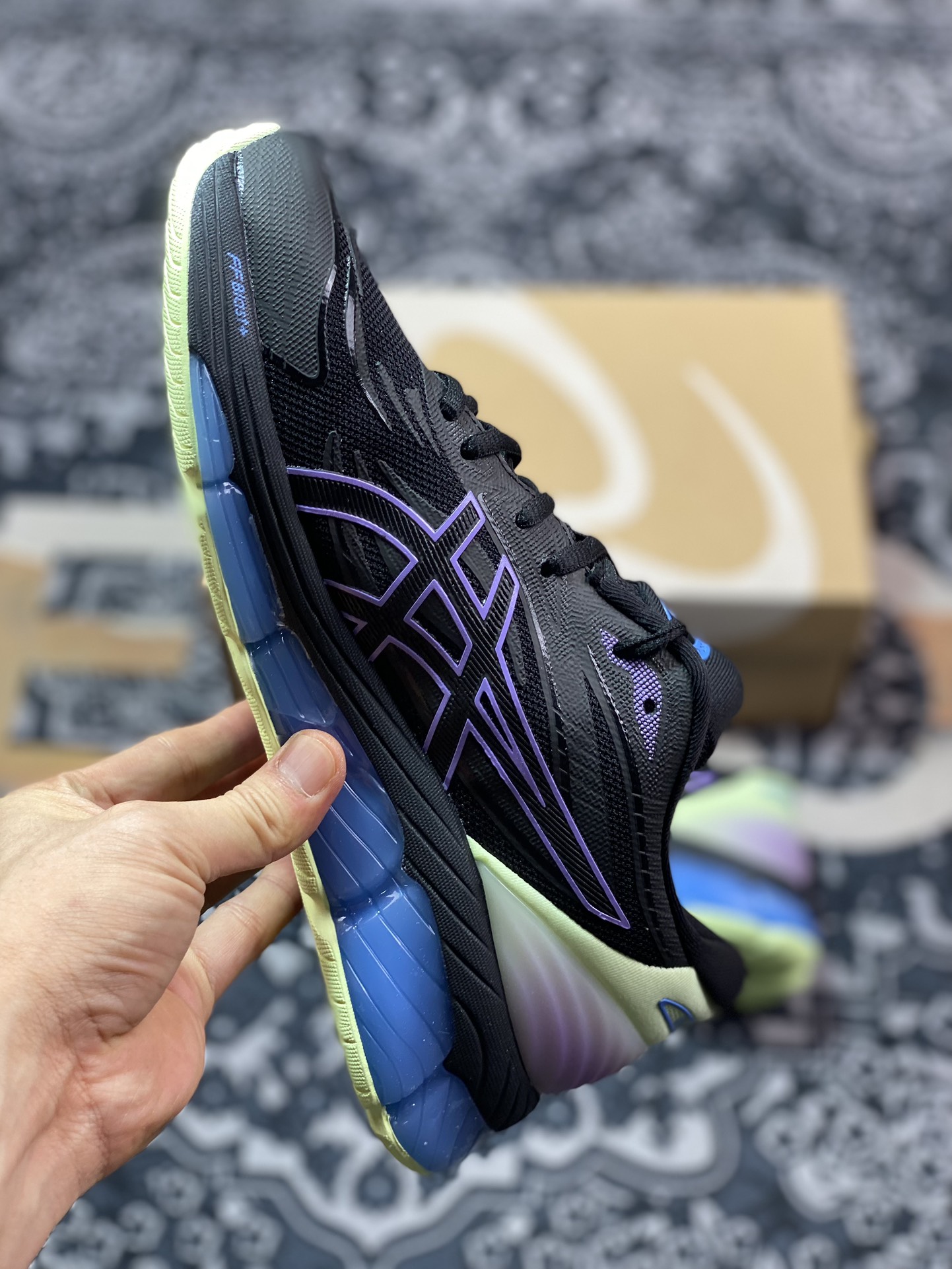 260  亚瑟士 Asics-Gel-Quantum（360-8代）网面舒适日常网布耐磨低帮，休闲跑步鞋男款-黑紫1203A305-004