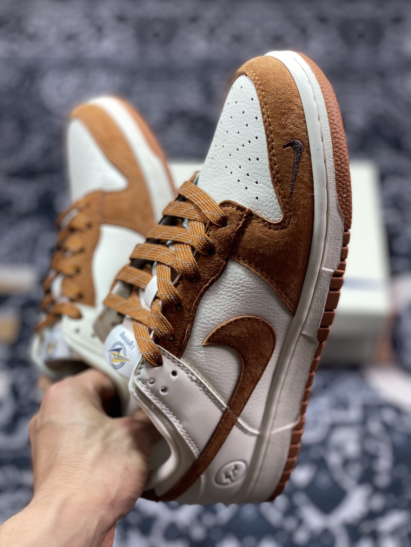 NK Dunk Low Retro ”DIY high-end customization” Lightning beige and brown low-top casual sports shoes XD6188-031