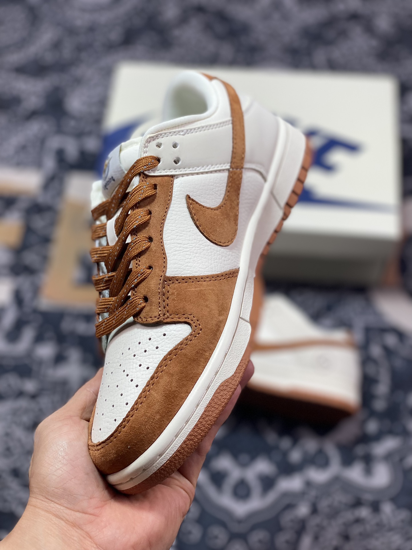NK Dunk Low Retro ”DIY high-end customization” Lightning beige and brown low-top casual sports shoes XD6188-031