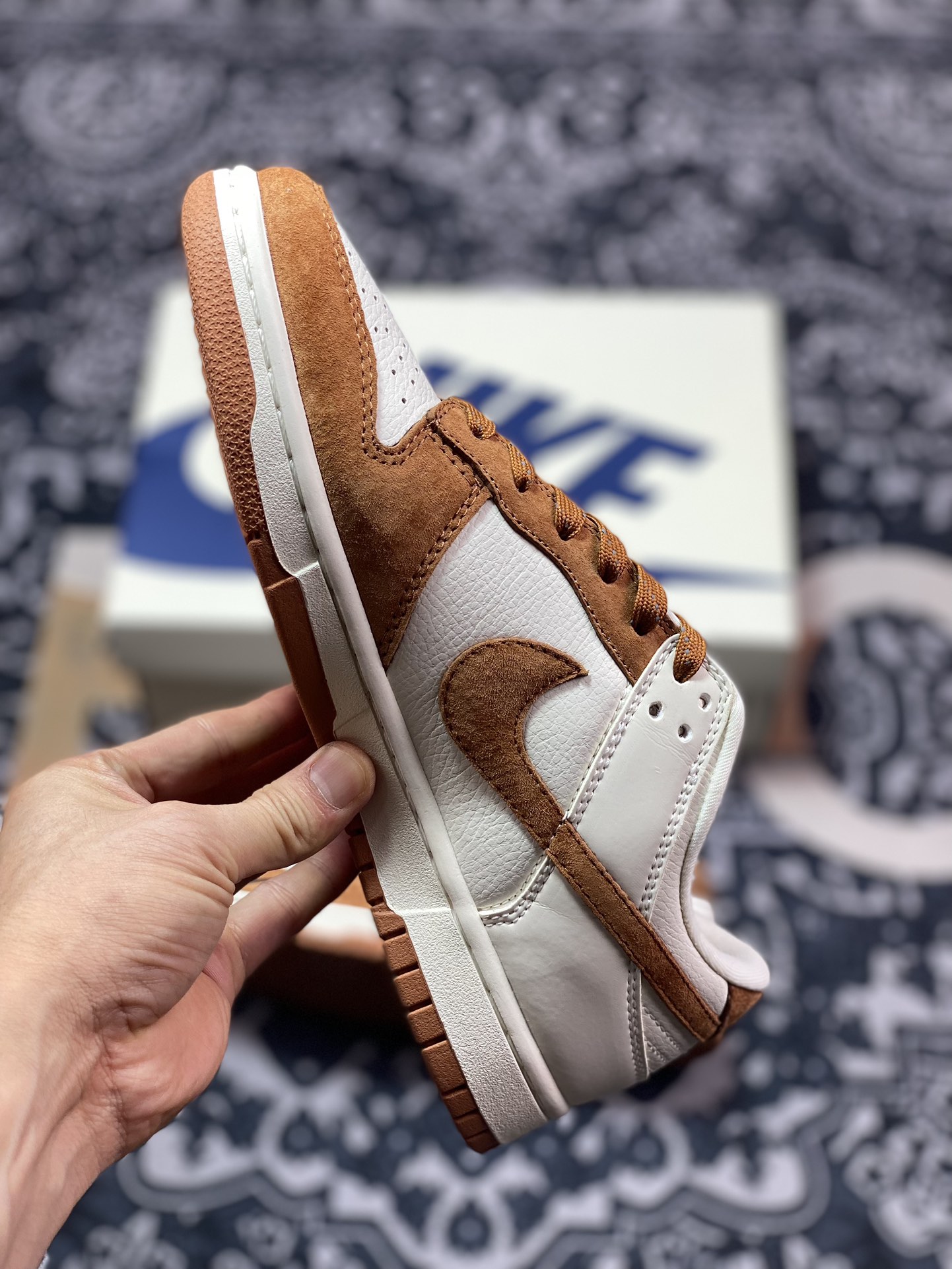NK Dunk Low Retro ”DIY high-end customization” Lightning beige and brown low-top casual sports shoes XD6188-031