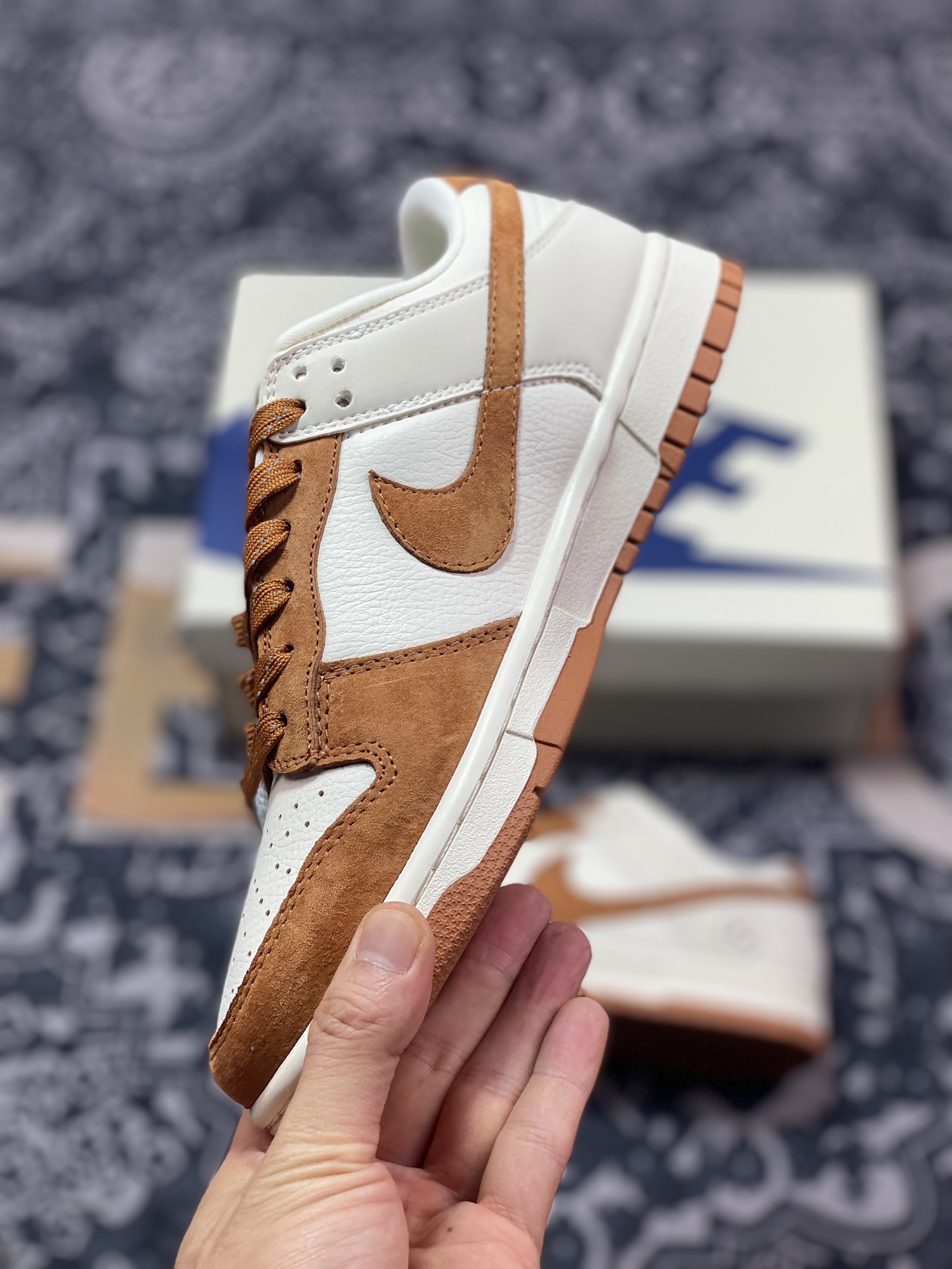 NK Dunk Low Retro ”DIY high-end customization” Lightning beige and brown low-top casual sports shoes XD6188-031