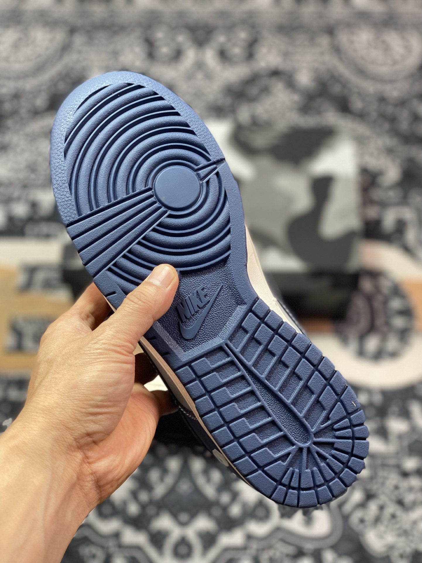 Original NK Dunk Low Retro ”DIY high-end customization” Bape beige blue-gray low-top casual sports shoes BB8969-001
