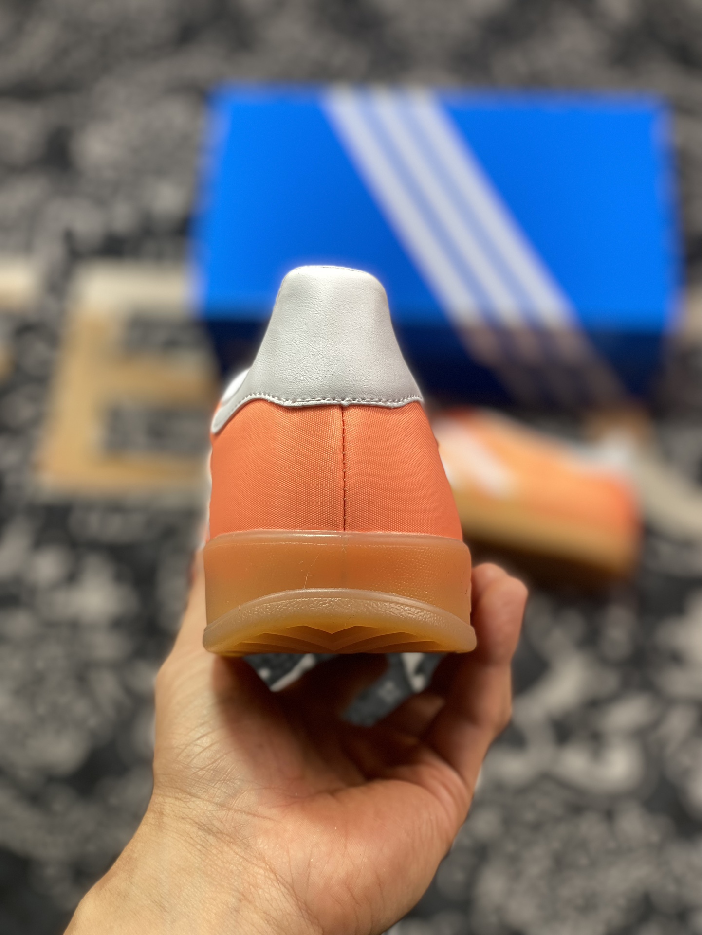 Adidas Gazelle Indoor Trainers ”Orange Pink and Orange Red Raw Rubber Sole” HQ9016