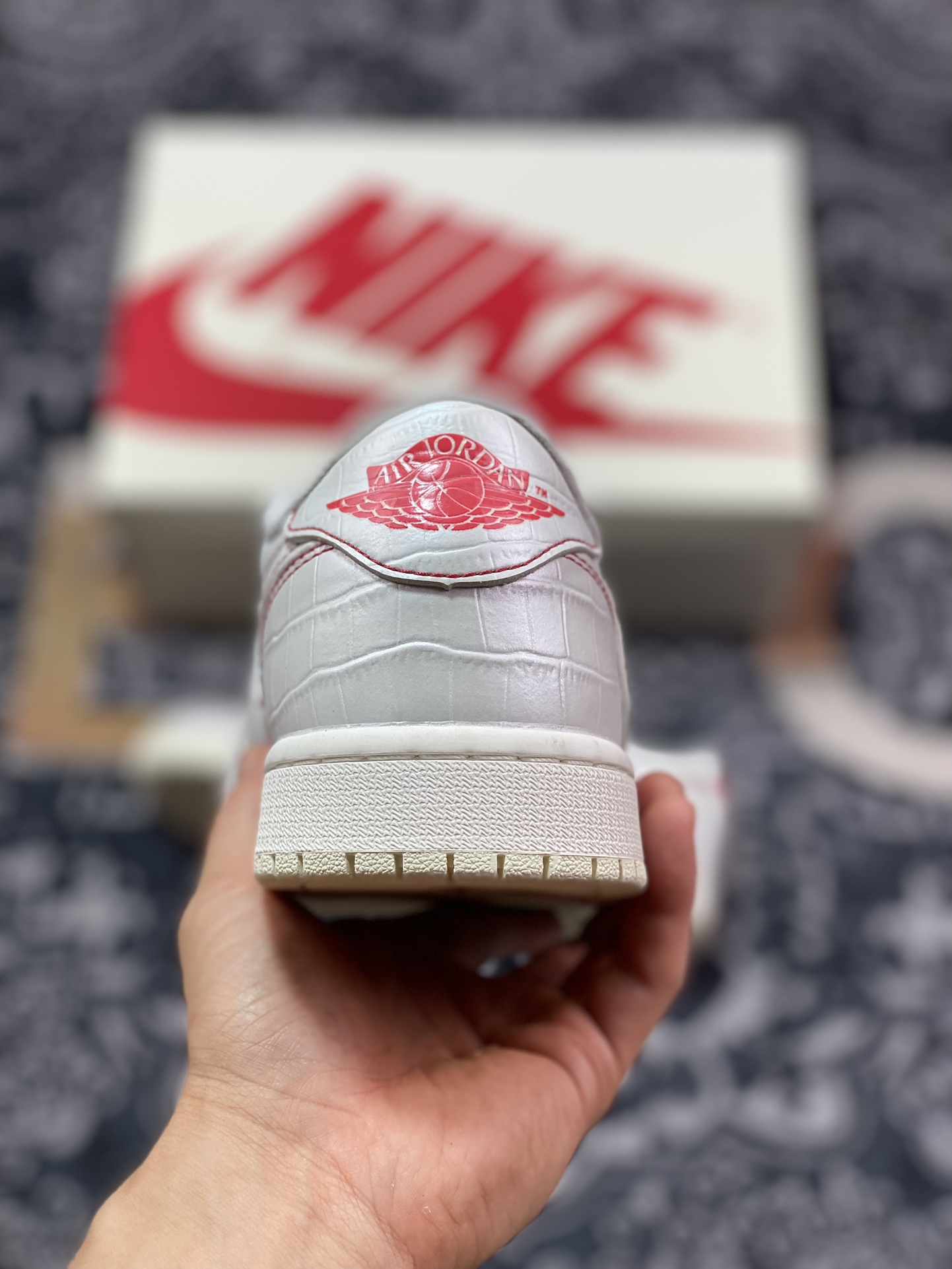 260 Travis Scott X Nike Air Jordan 1 Low OG SP”Phantom/Static”AJ1乔丹一代篮球鞋“TS联名鳄鱼纹米白红兔八哥”DM7866-601