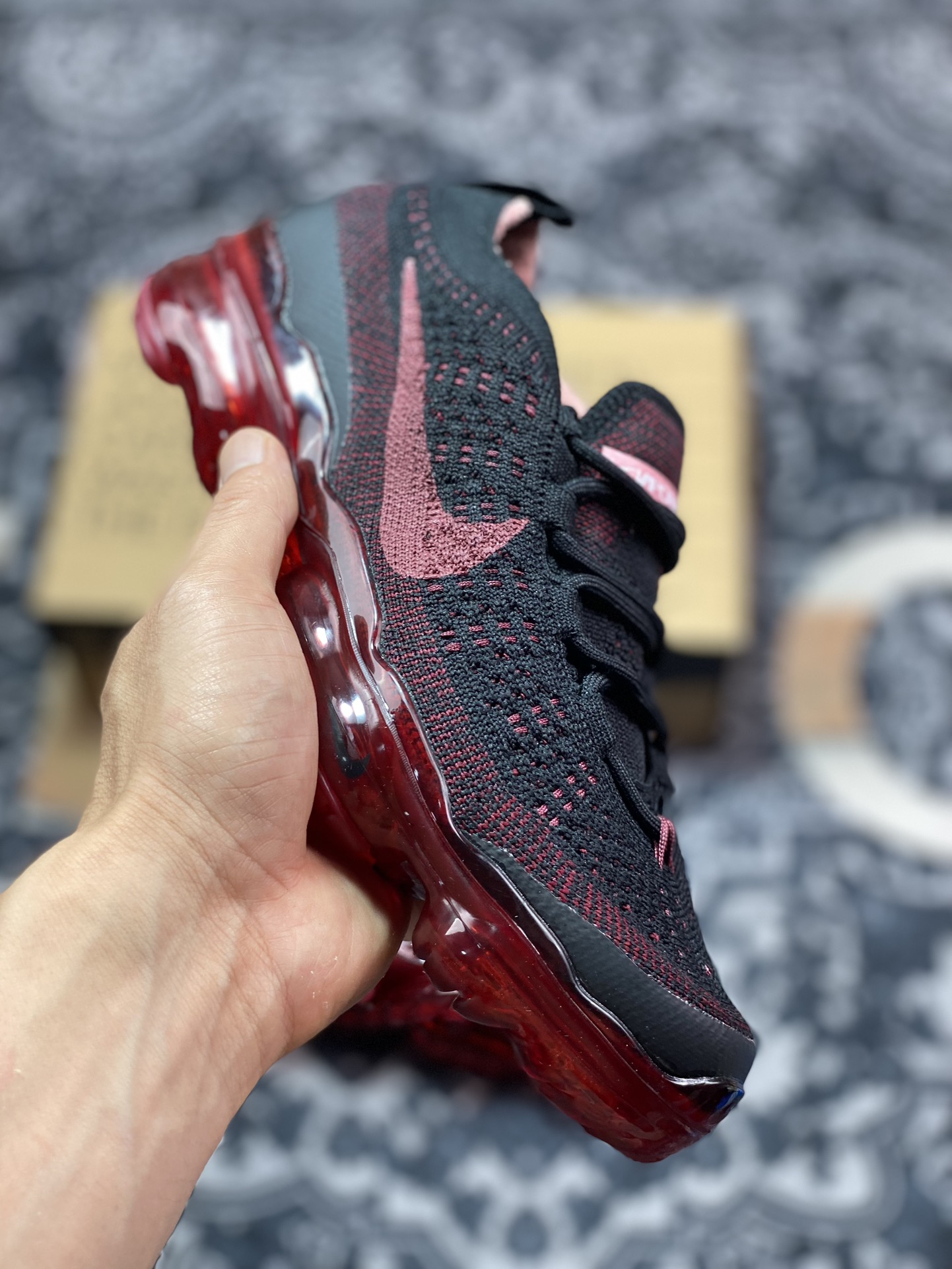 260 耐克Nike Air VaporMax 2023 Flyknit FK”Black Cedar”2023款慢跑鞋“针织黑雪松红”DV1678-005