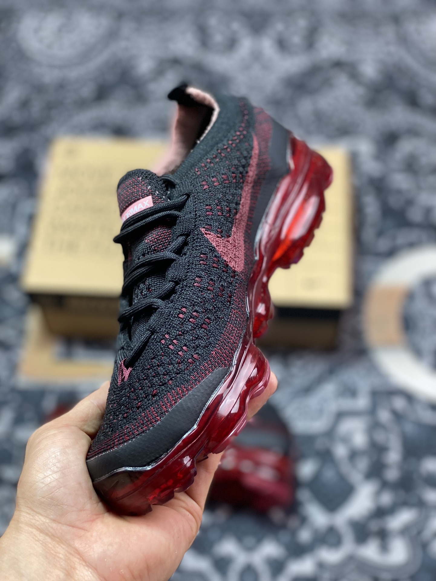 260 耐克Nike Air VaporMax 2023 Flyknit FK”Black Cedar”2023款慢跑鞋“针织黑雪松红”DV1678-005