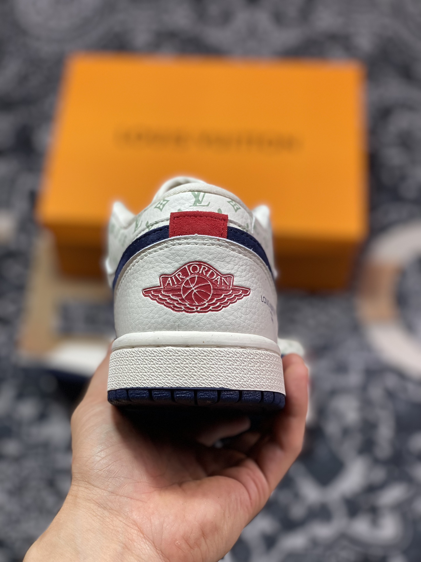 Air Jordan 1 ”LV Joint - Beige Orange Blue” High-end Customization WG8850-001