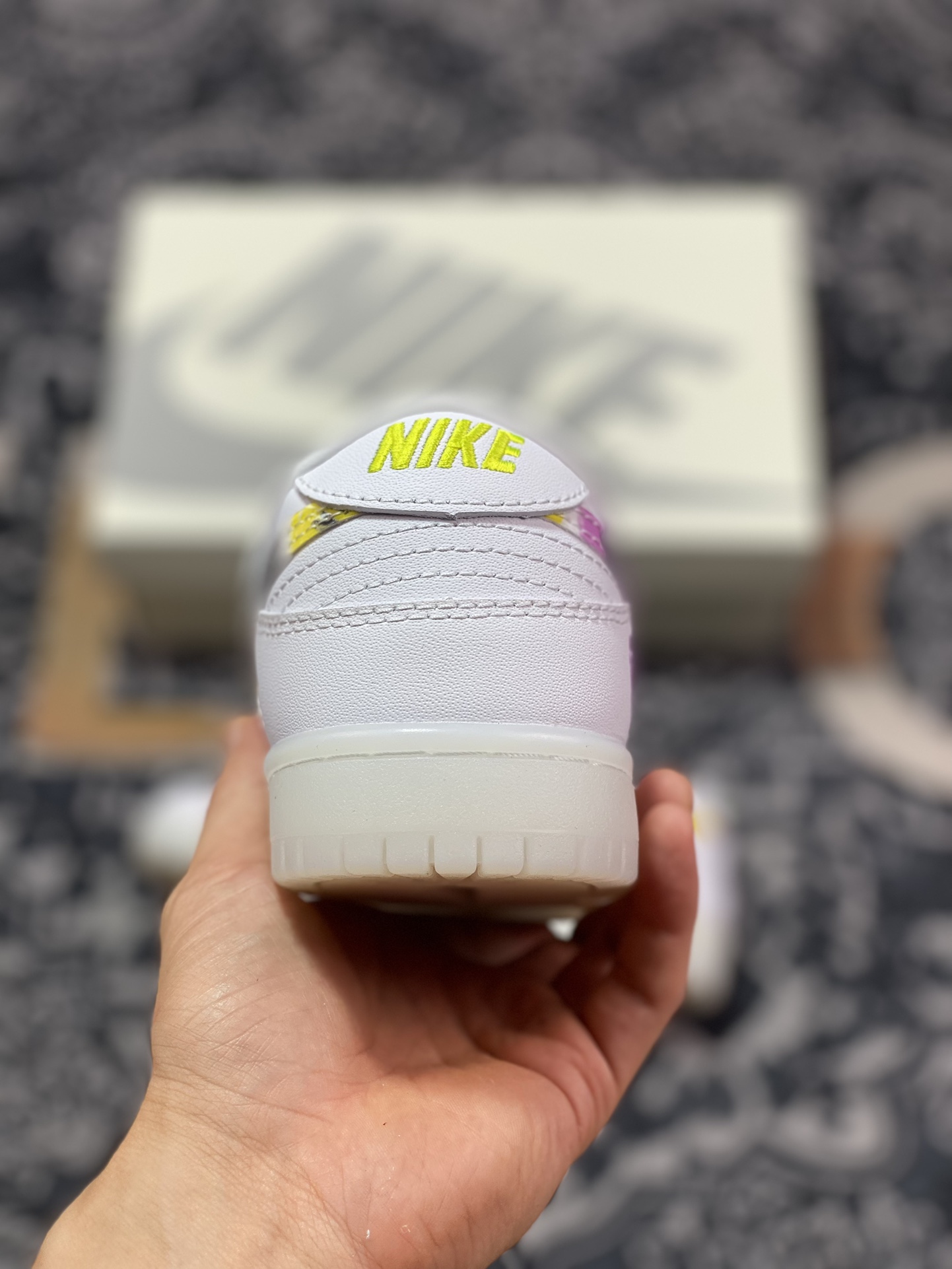 NK SB Dunk Low ”BAPE joint - white and green hook” anniversary high-end customized low-top casual sneakers JH8039-940