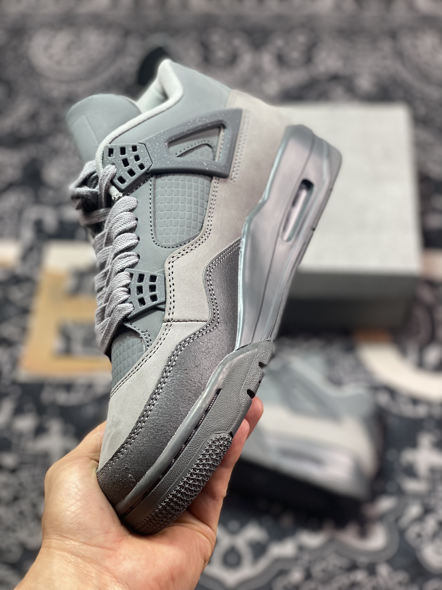 360 原装级别 Air Jordan 4 " Smoke Grey " AJ4乔4 文化篮球鞋 烟灰 FQ7928-001