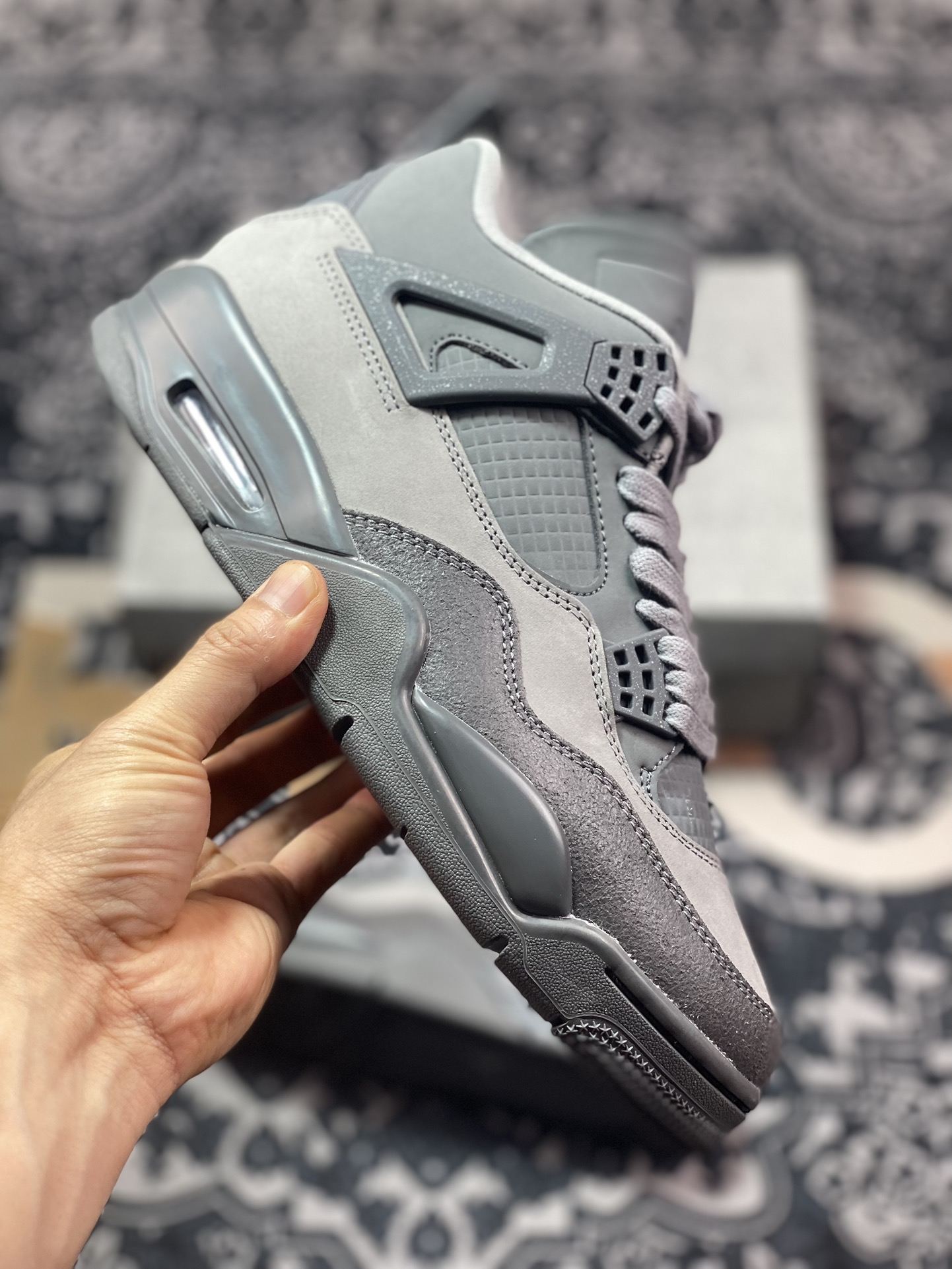 360 原装级别 Air Jordan 4 " Smoke Grey " AJ4乔4 文化篮球鞋 烟灰 FQ7928-001