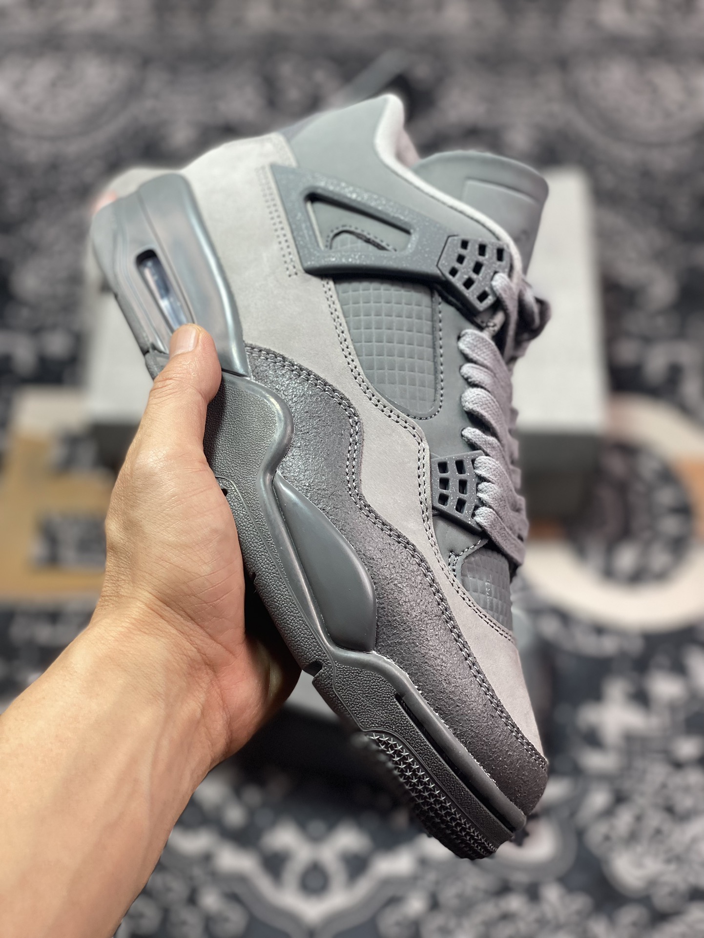 360 原装级别 Air Jordan 4 ” Smoke Grey ” AJ4乔4 文化篮球鞋 烟灰 FQ7928-001