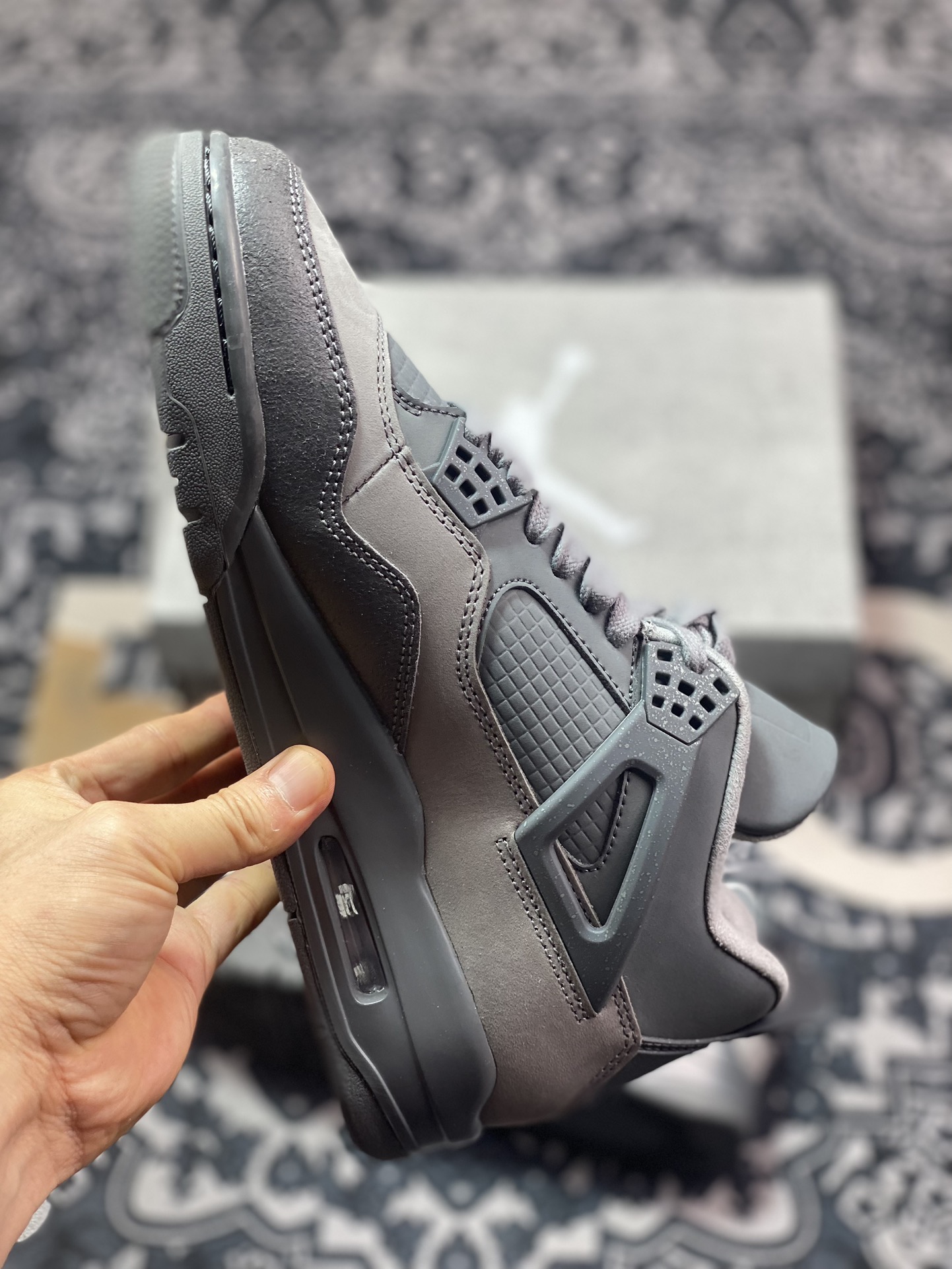 360 原装级别 Air Jordan 4 " Smoke Grey " AJ4乔4 文化篮球鞋 烟灰 FQ7928-001