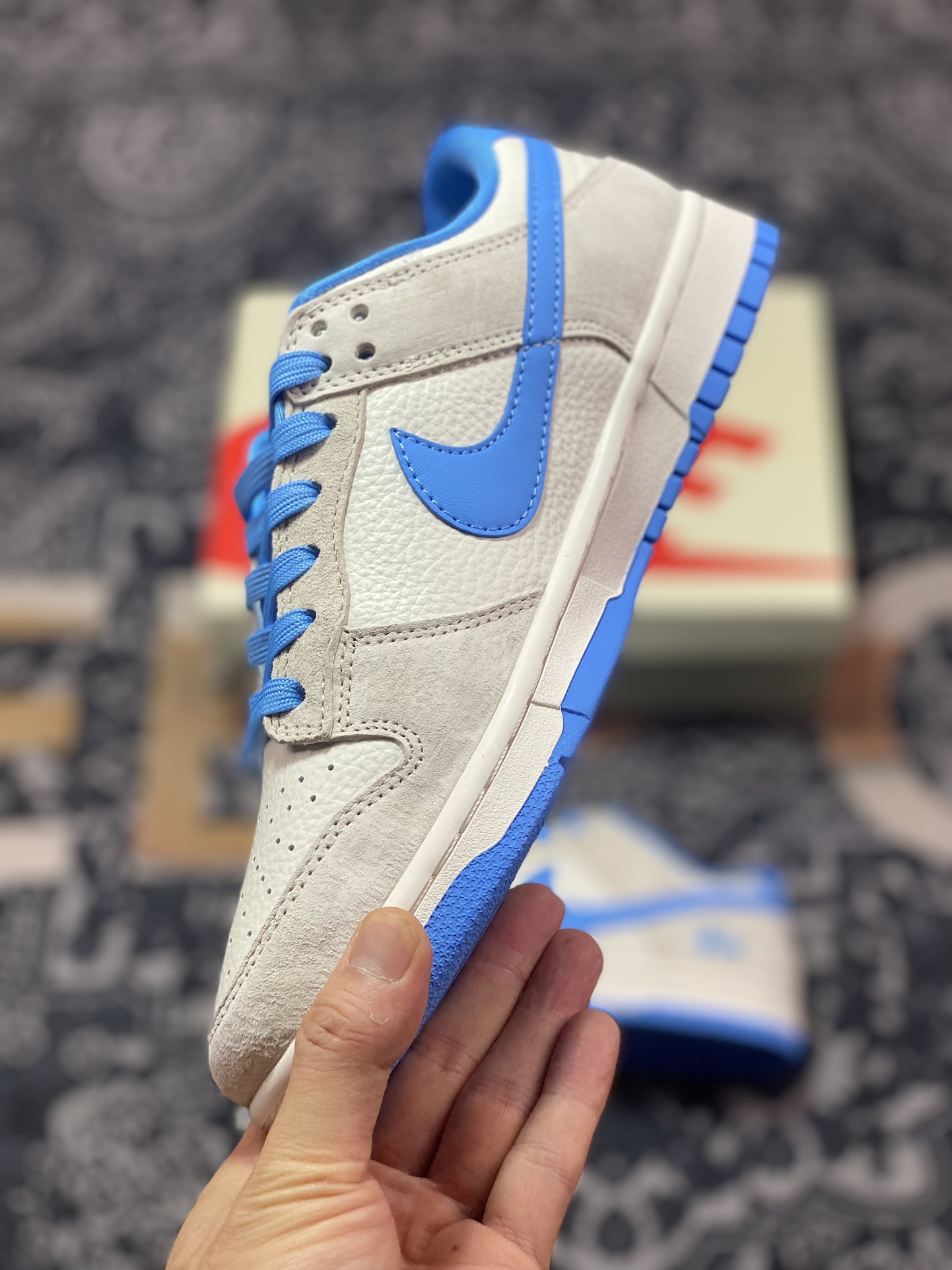 300 原装级别 NK Dunk Low Retro "DIY高端定制" 斯图西米灰蓝 低帮休闲运动板鞋 DQ1098-371