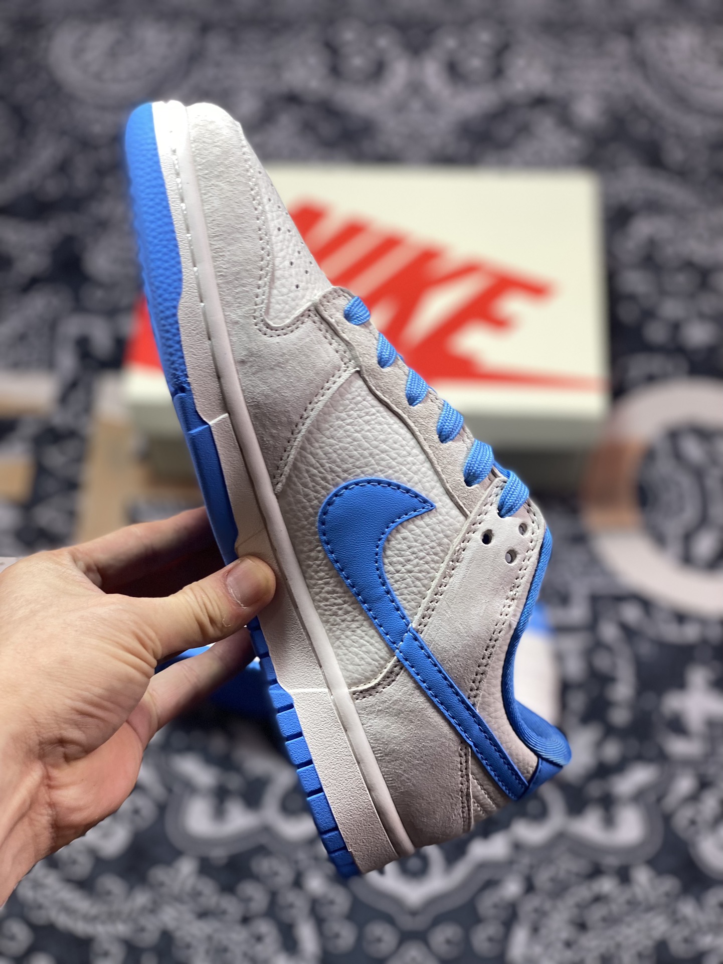 300 原装级别 NK Dunk Low Retro "DIY高端定制" 斯图西米灰蓝 低帮休闲运动板鞋 DQ1098-371