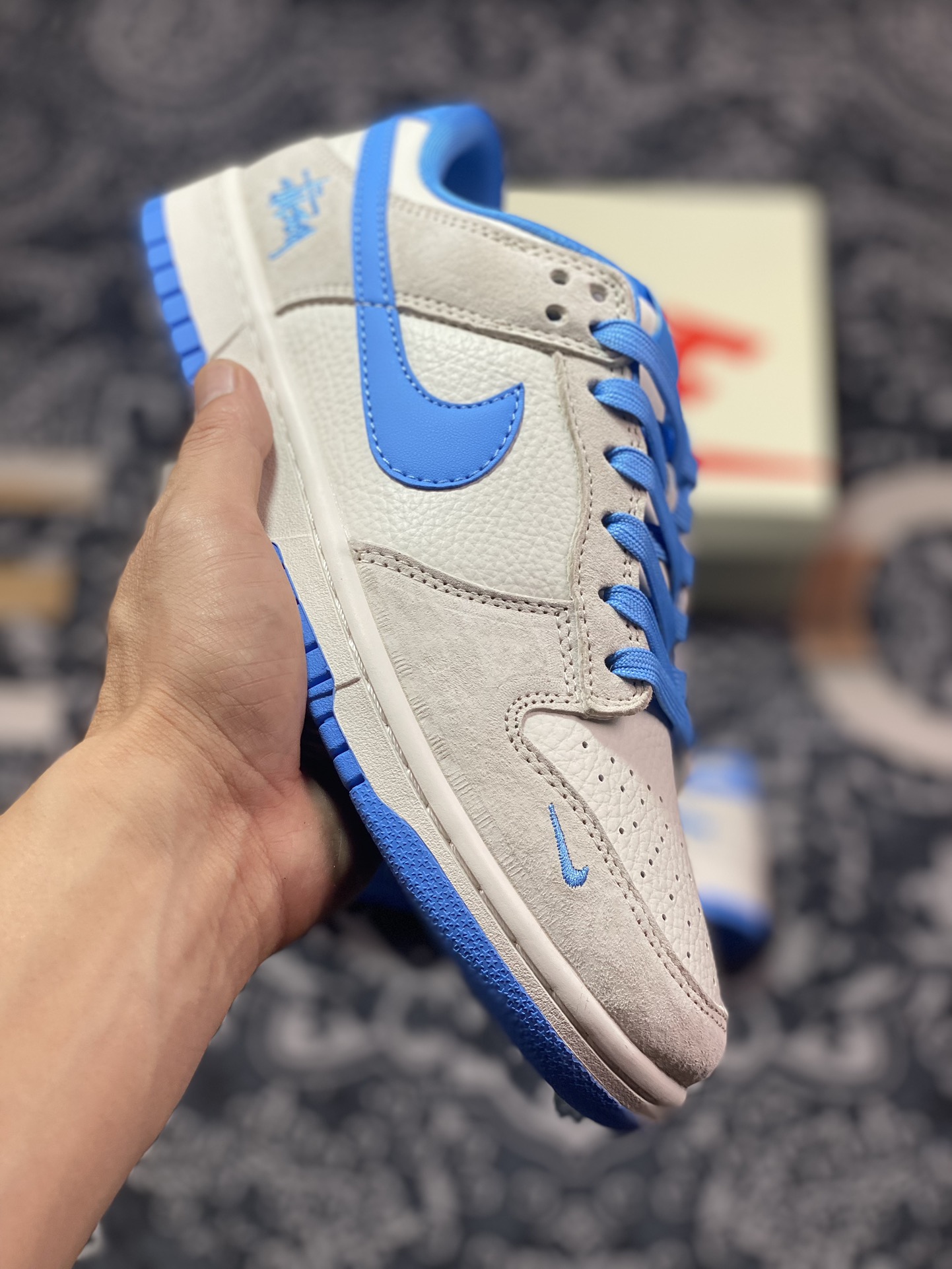 300 原装级别 NK Dunk Low Retro “DIY高端定制” 斯图西米灰蓝 低帮休闲运动板鞋 DQ1098-371