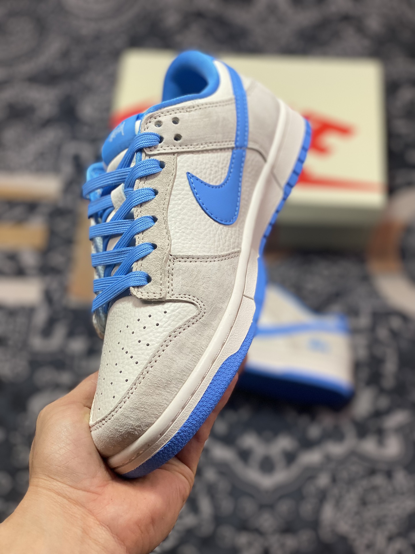 300 原装级别 NK Dunk Low Retro "DIY高端定制" 斯图西米灰蓝 低帮休闲运动板鞋 DQ1098-371