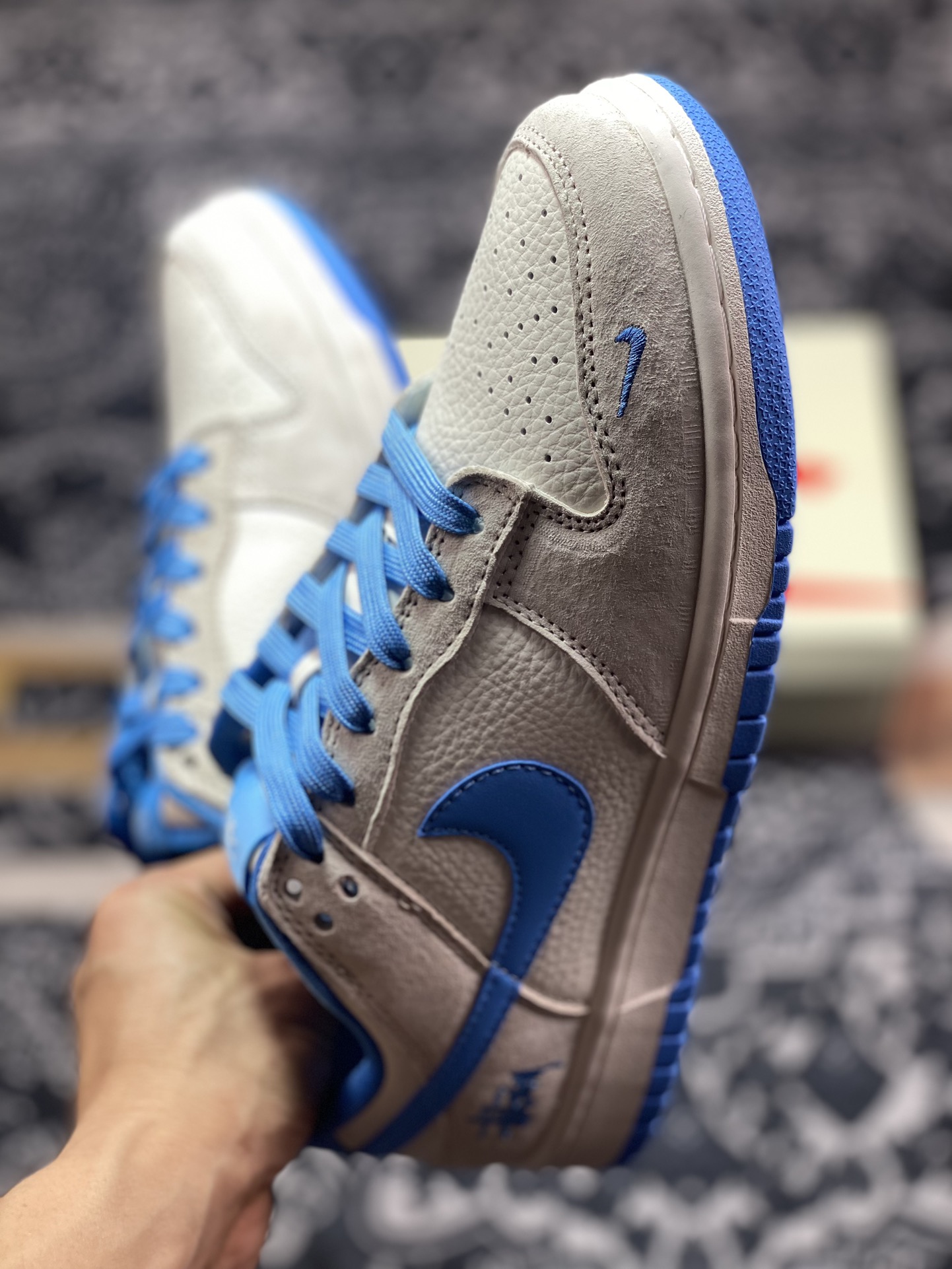 300 原装级别 NK Dunk Low Retro "DIY高端定制" 斯图西米灰蓝 低帮休闲运动板鞋 DQ1098-371