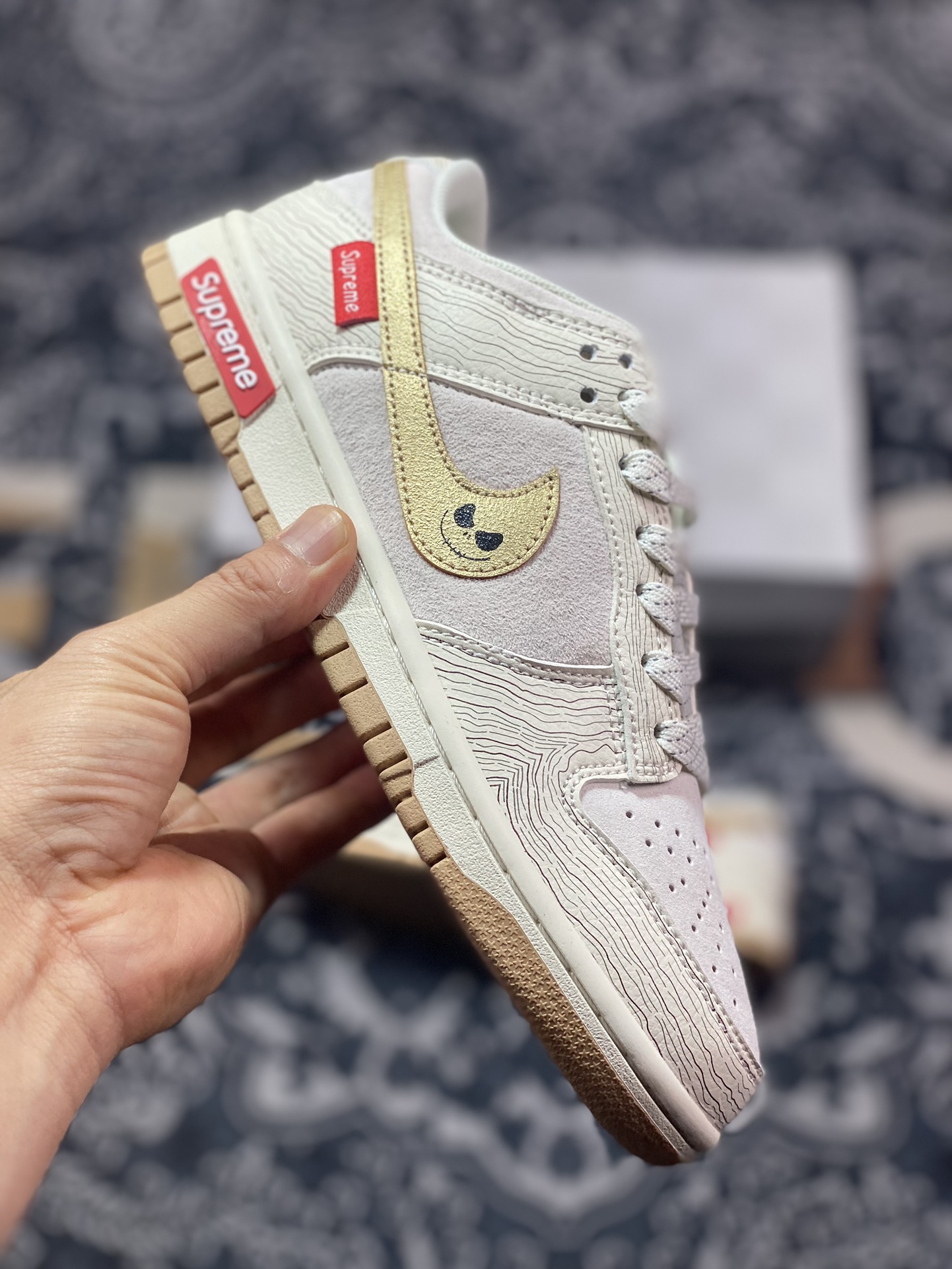 280 原装级别 Supreme x Nk Dunk Low 联名-金鬼脸 SB低帮休闲板鞋 XD6188-035