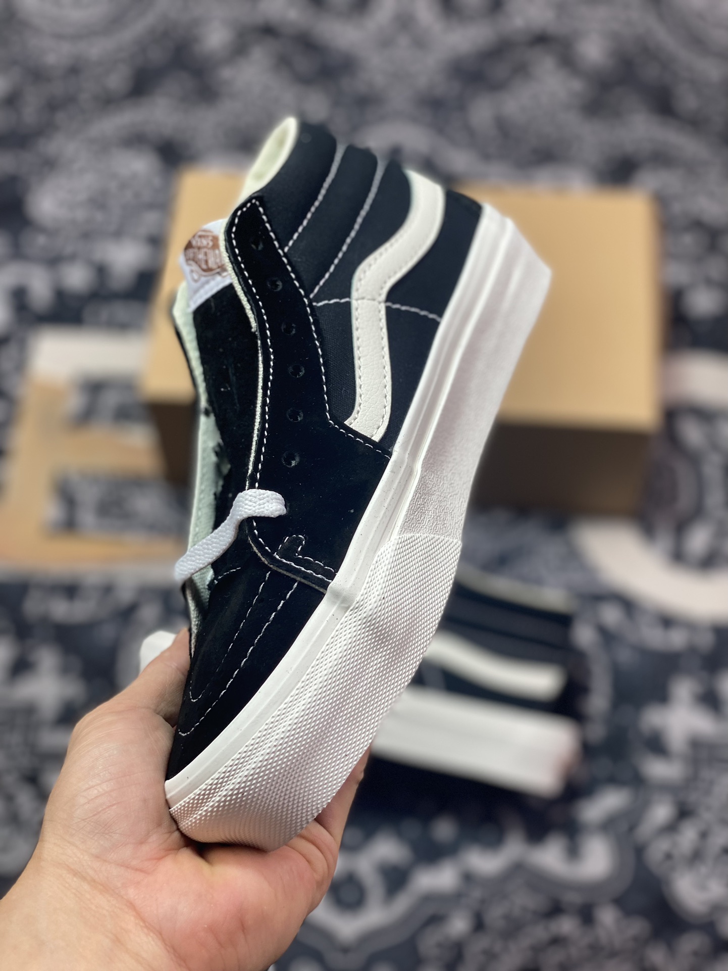 150 真标 Vans SK8-Hi VR3 黑白中帮 范斯官方 环保经典简约休闲帆布鞋