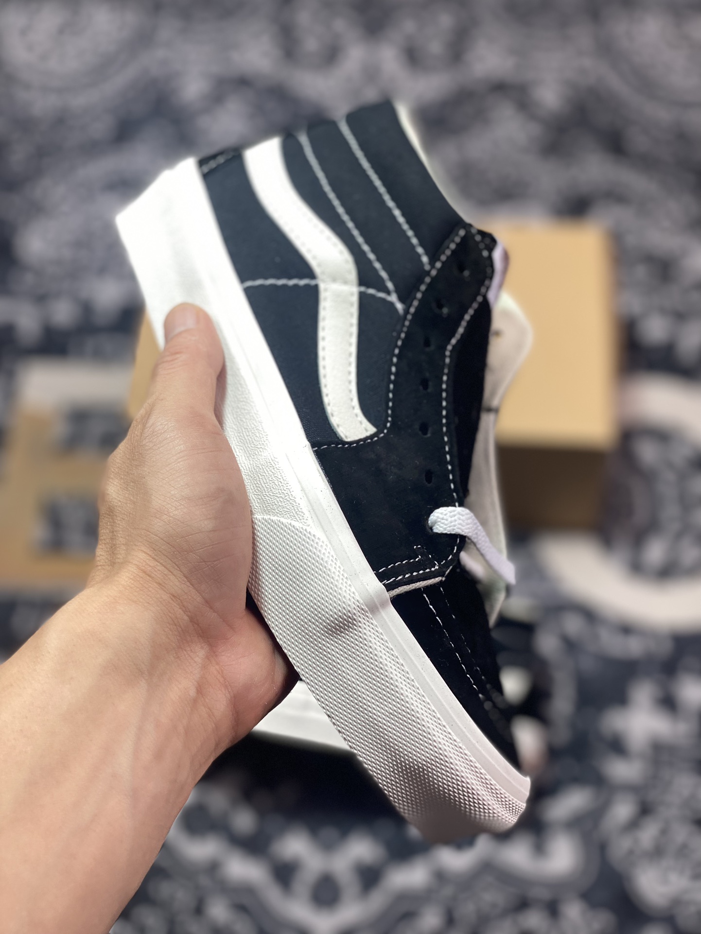 150 真标 Vans SK8-Hi VR3 黑白中帮 范斯官方 环保经典简约休闲帆布鞋