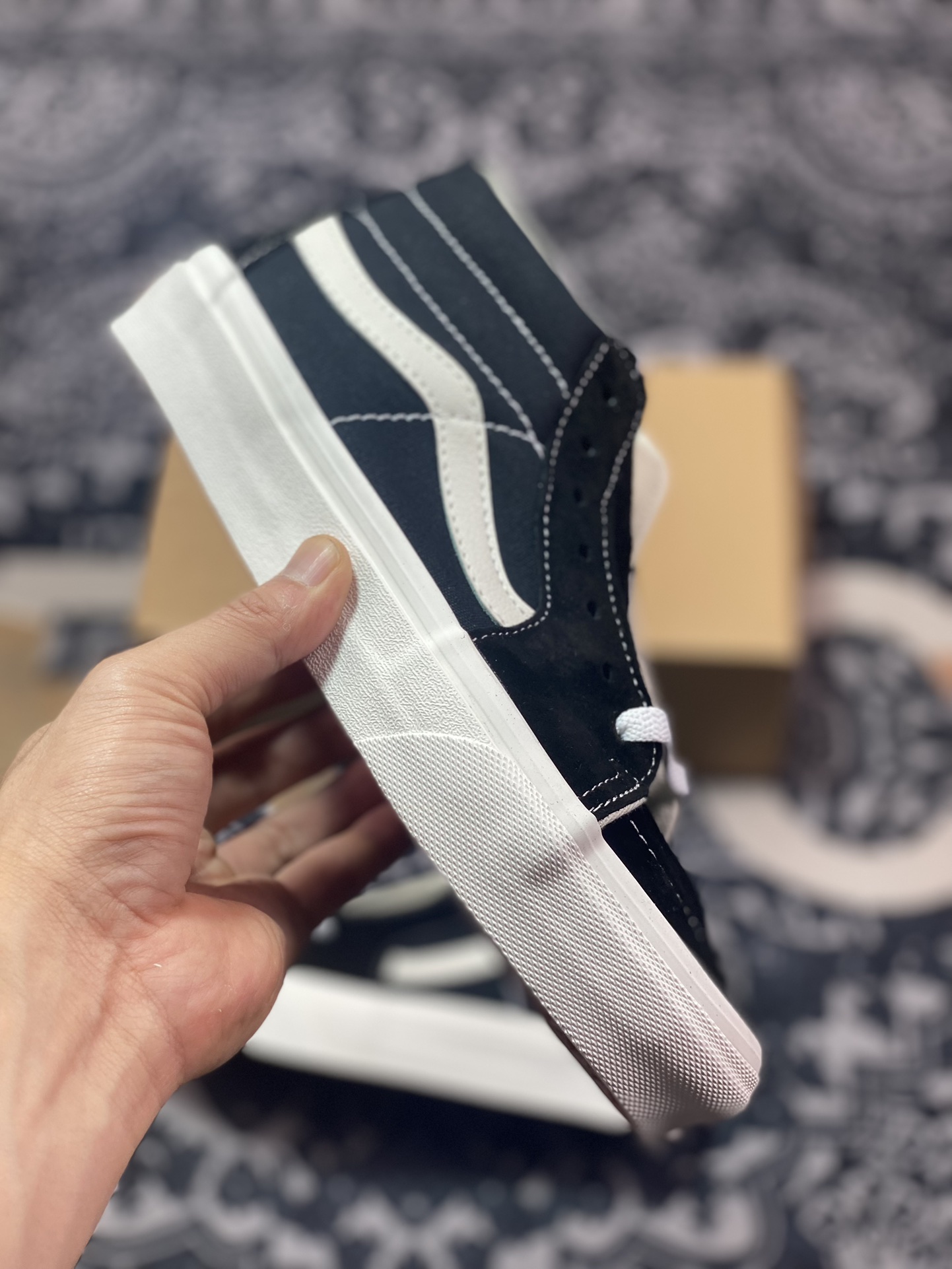 150 真标 Vans SK8-Hi VR3 黑白中帮 范斯官方 环保经典简约休闲帆布鞋