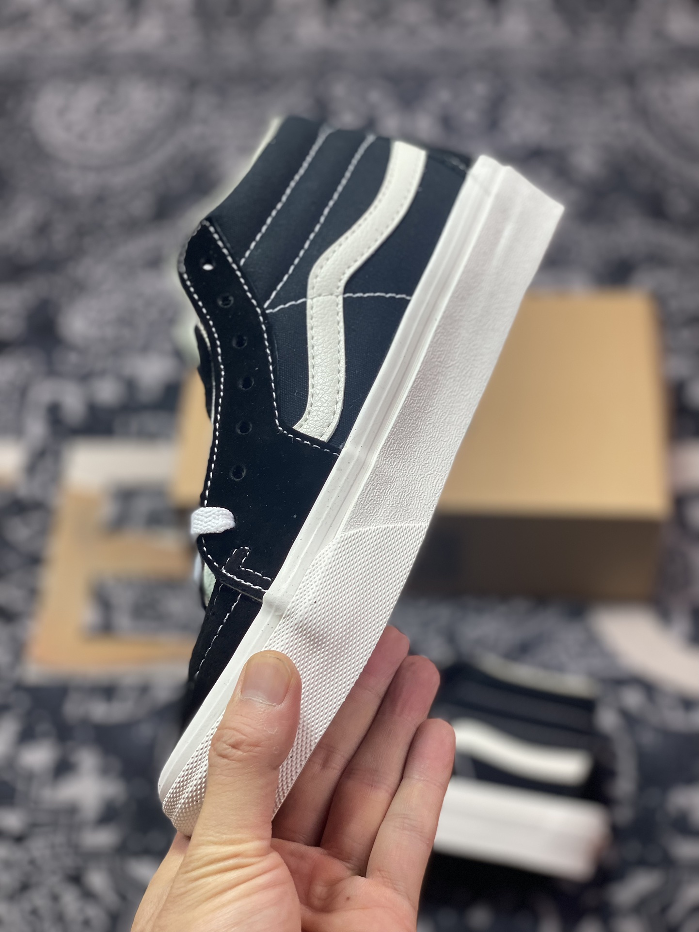 150 真标 Vans SK8-Hi VR3 黑白中帮 范斯官方 环保经典简约休闲帆布鞋