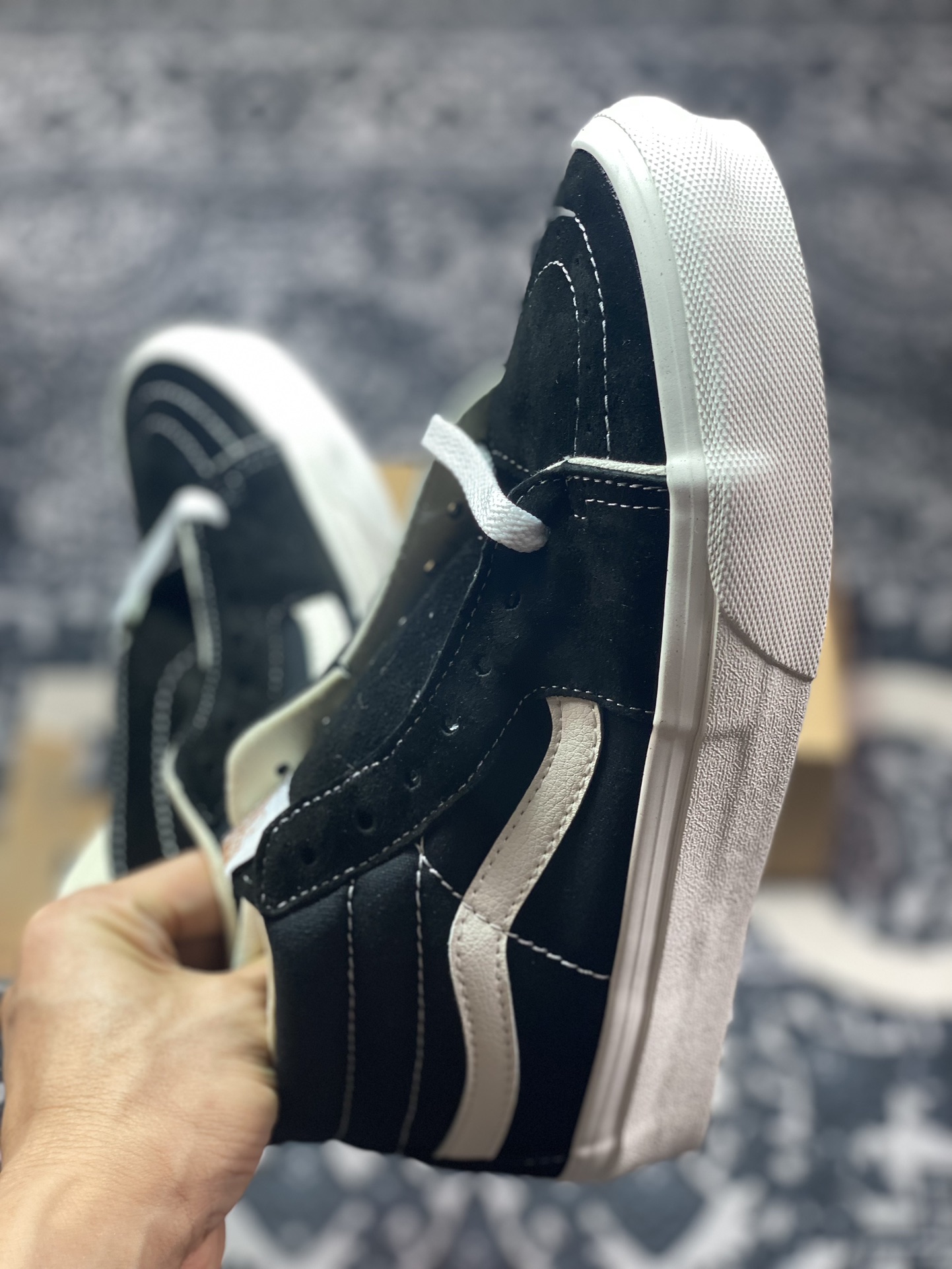 150 真标 Vans SK8-Hi VR3 黑白中帮 范斯官方 环保经典简约休闲帆布鞋