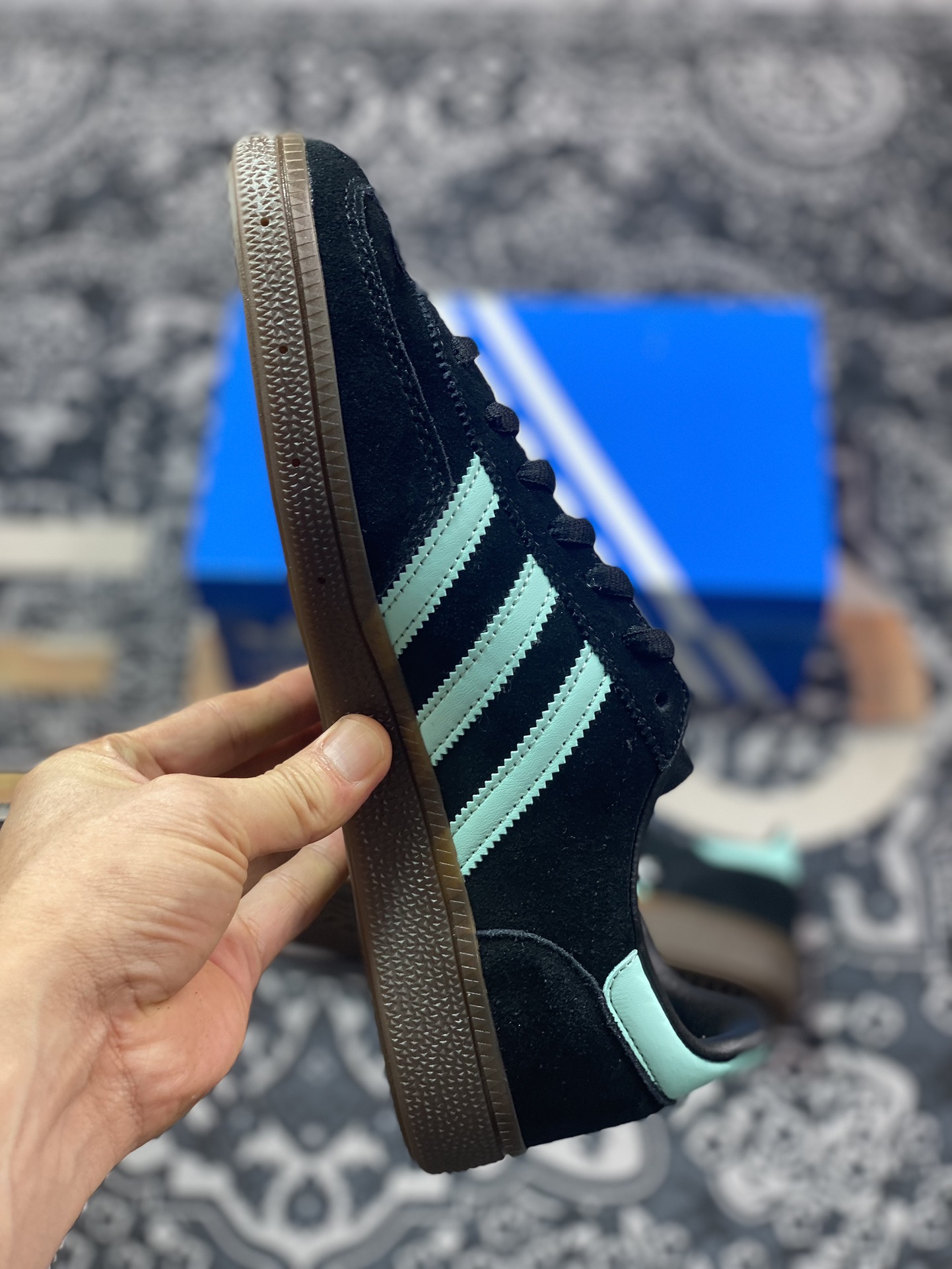 200 优选 原装级别Adidas Originals Handball Spezial 黑蓝 低帮休闲板鞋 IH7491