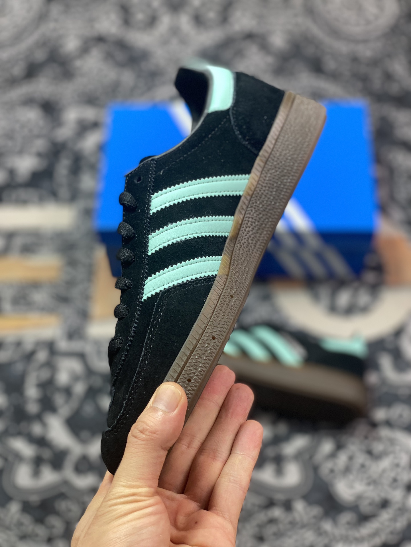 200 优选 原装级别Adidas Originals Handball Spezial 黑蓝 低帮休闲板鞋 IH7491