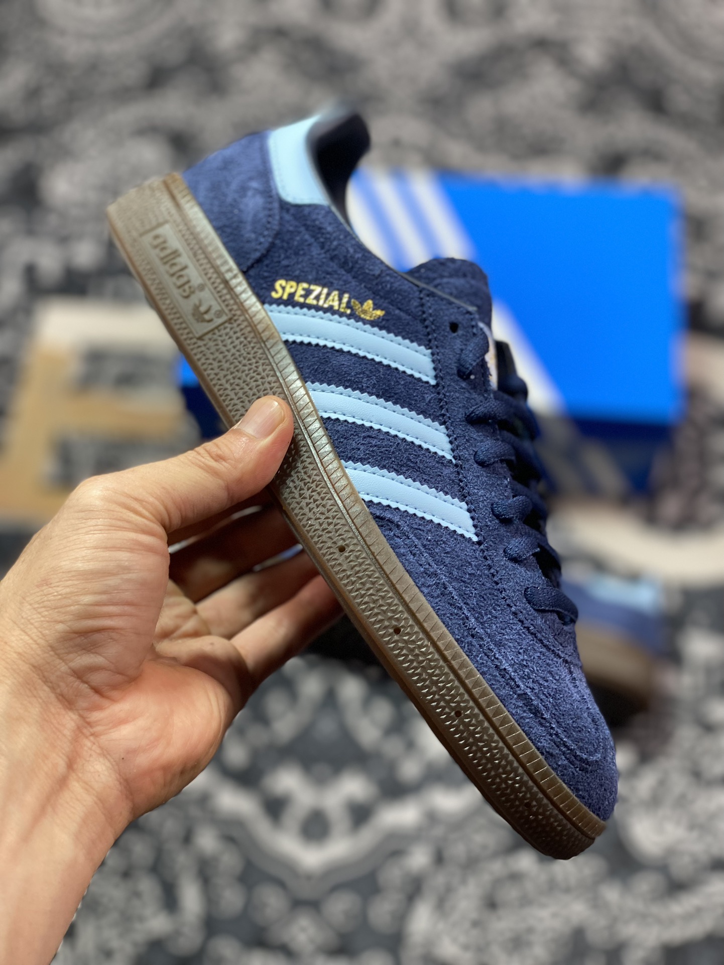 200 优选 原装级别Adidas Originals Handball Spzl 蓝棕 低帮休闲板鞋 BD7633