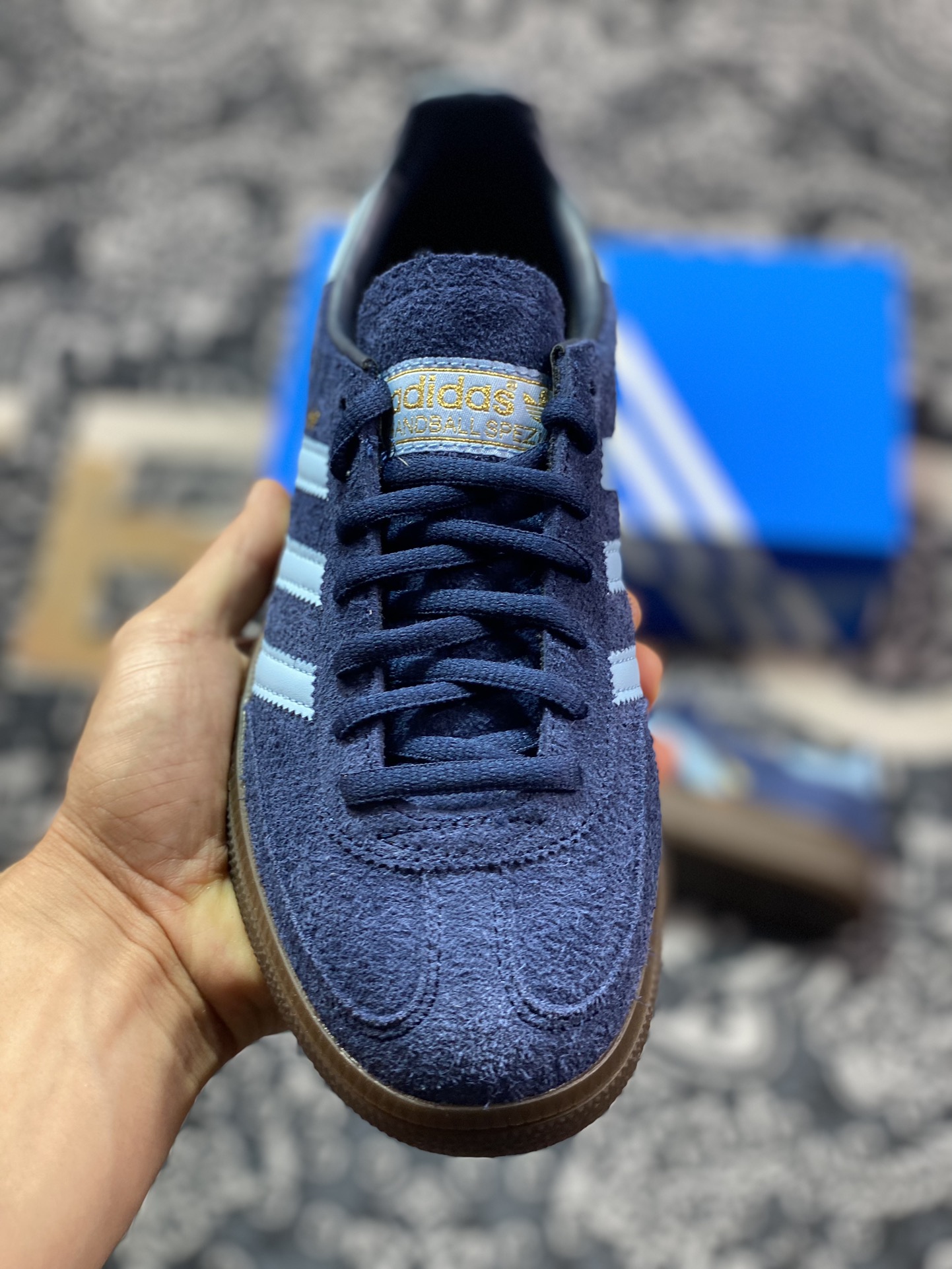 200 优选 原装级别Adidas Originals Handball Spzl 蓝棕 低帮休闲板鞋 BD7633