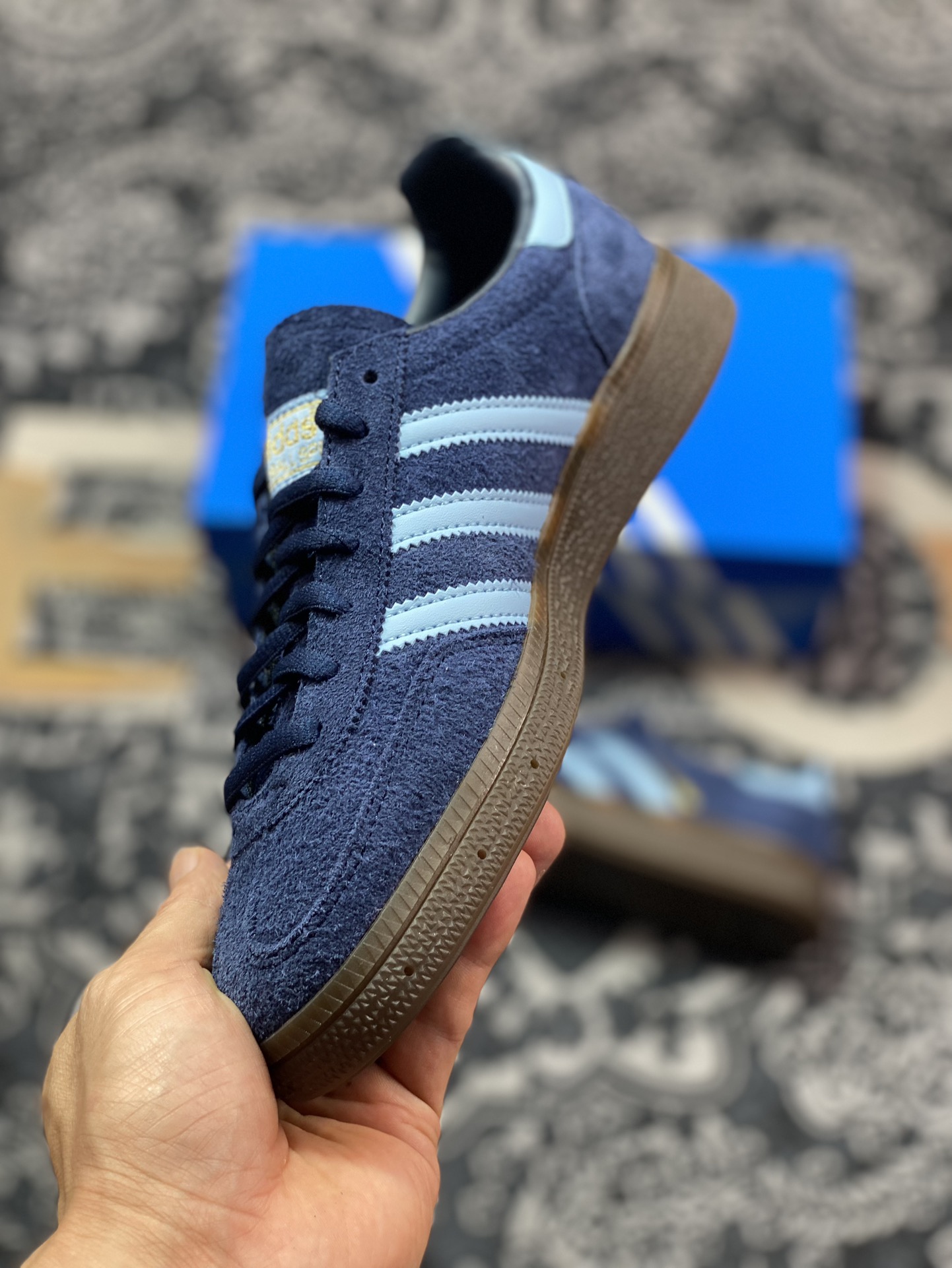 200 优选 原装级别Adidas Originals Handball Spzl 蓝棕 低帮休闲板鞋 BD7633