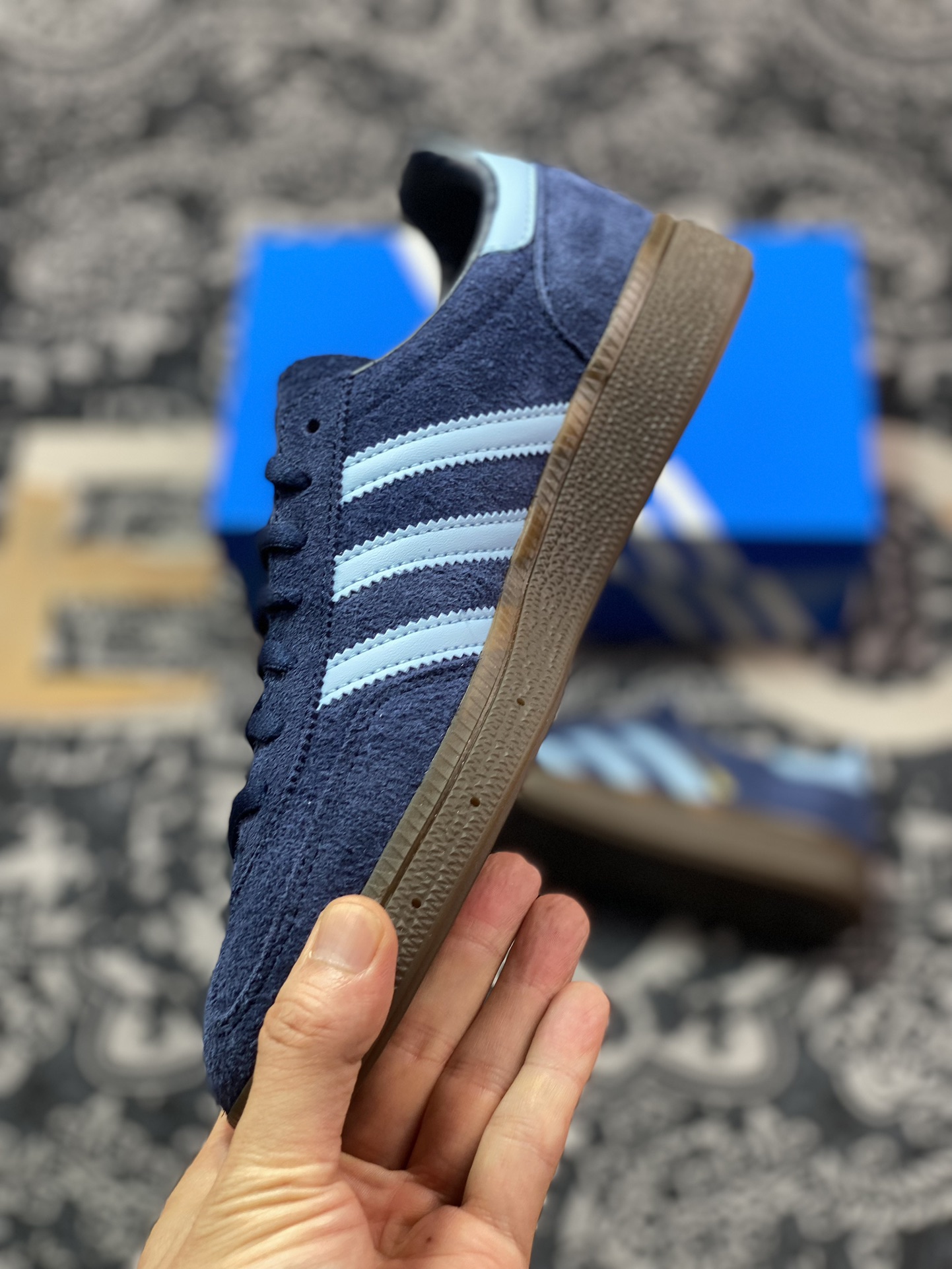 200 优选 原装级别Adidas Originals Handball Spzl 蓝棕 低帮休闲板鞋 BD7633