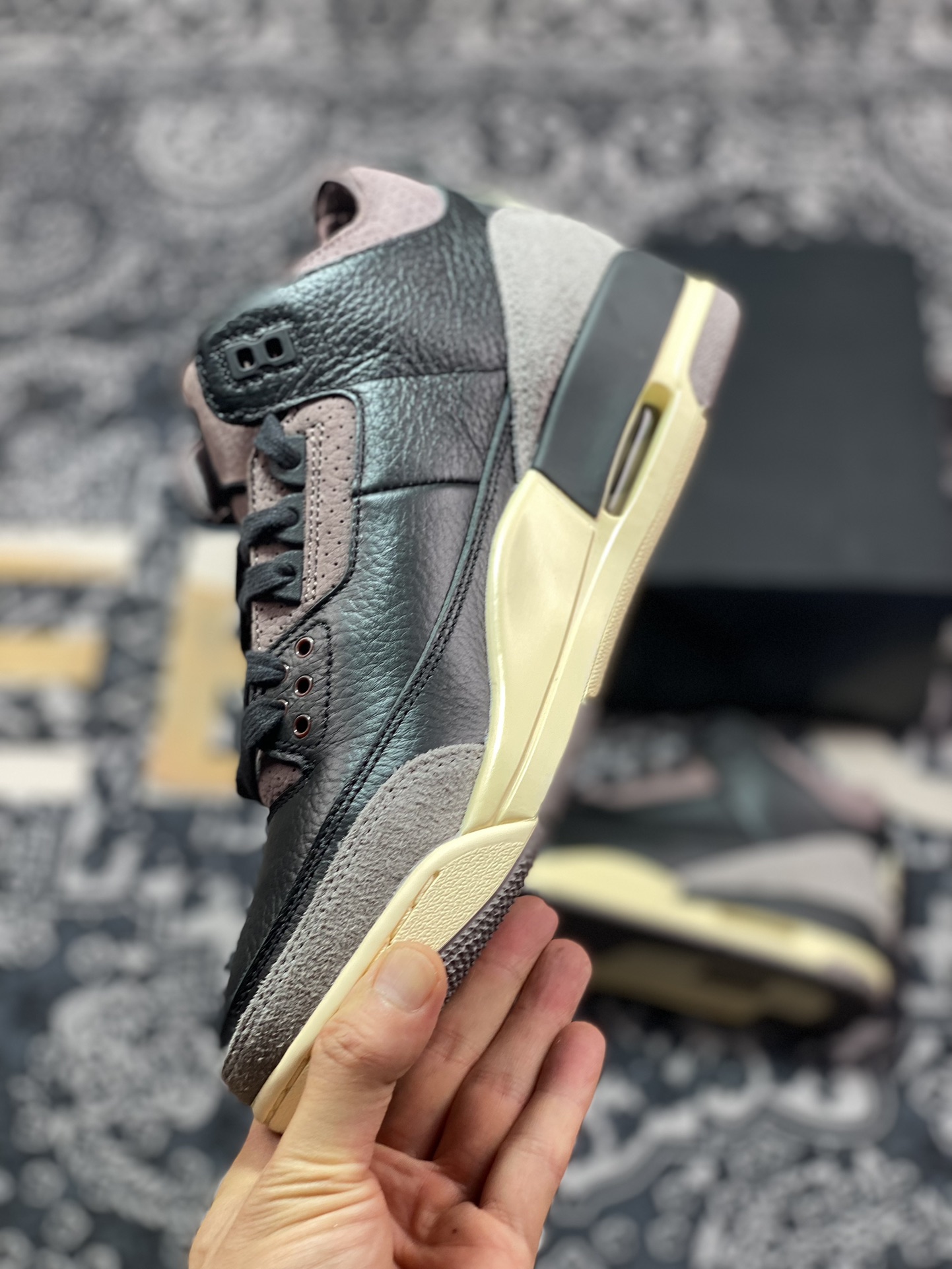 500 优选 原装级别 A Ma Maniere x Air Jordan 3 Retro "Black" AJ3 乔3联名款 FZ4811-001