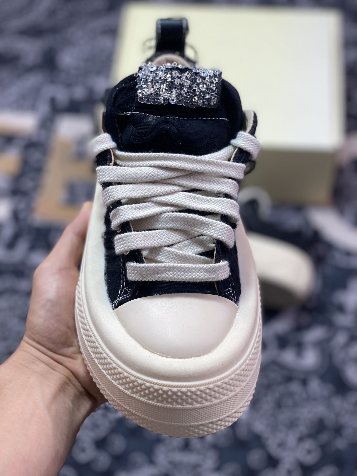 300 原装级别 赵露思/迪丽热巴 同款 国潮宝藏球鞋 新兴品牌FORESHADOW ”Double-Uni” Sneaker 厚底 耐磨防滑增高