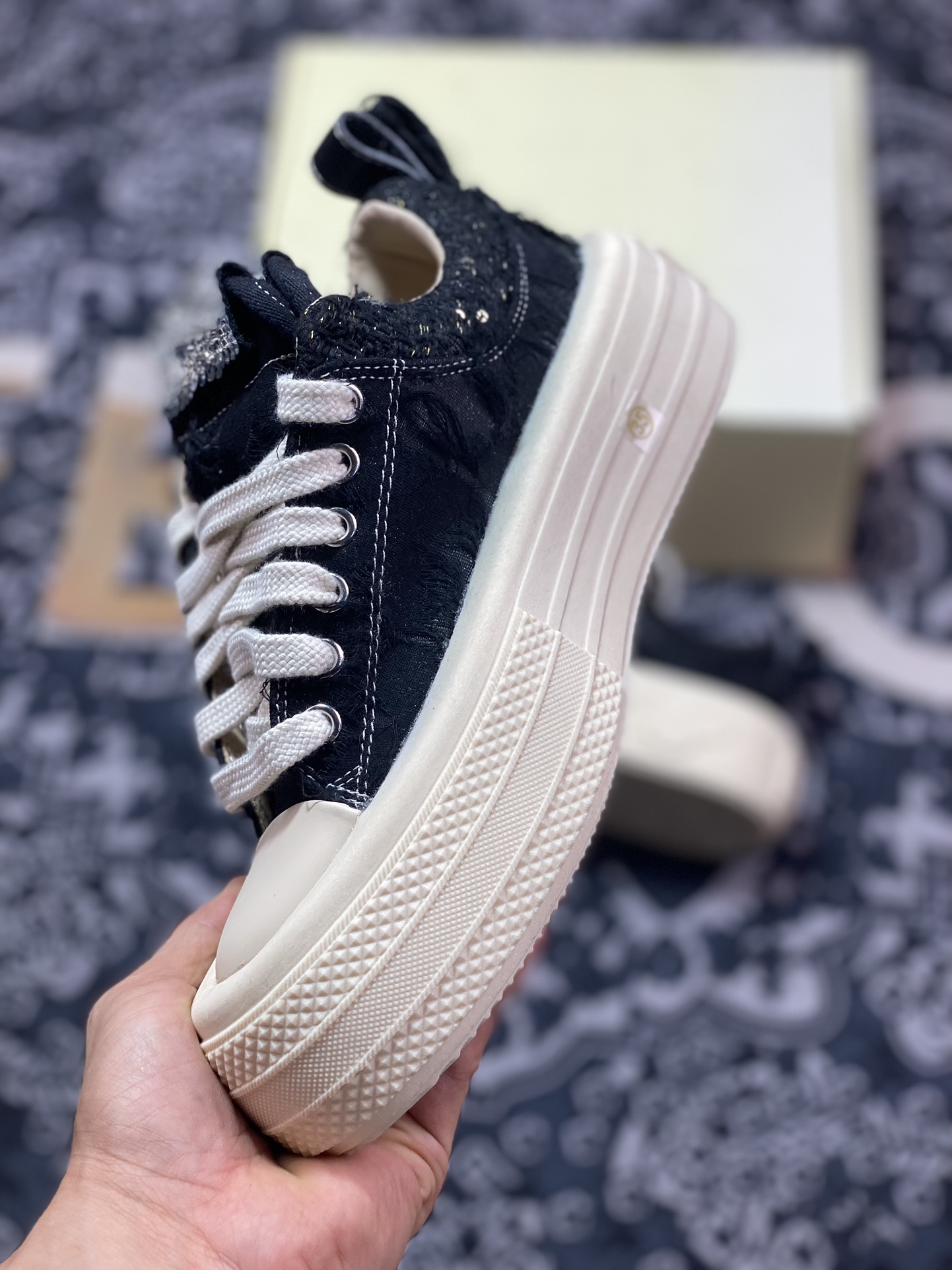 300 原装级别 赵露思/迪丽热巴 同款 国潮宝藏球鞋 新兴品牌FORESHADOW ”Double-Uni” Sneaker 厚底 耐磨防滑增高