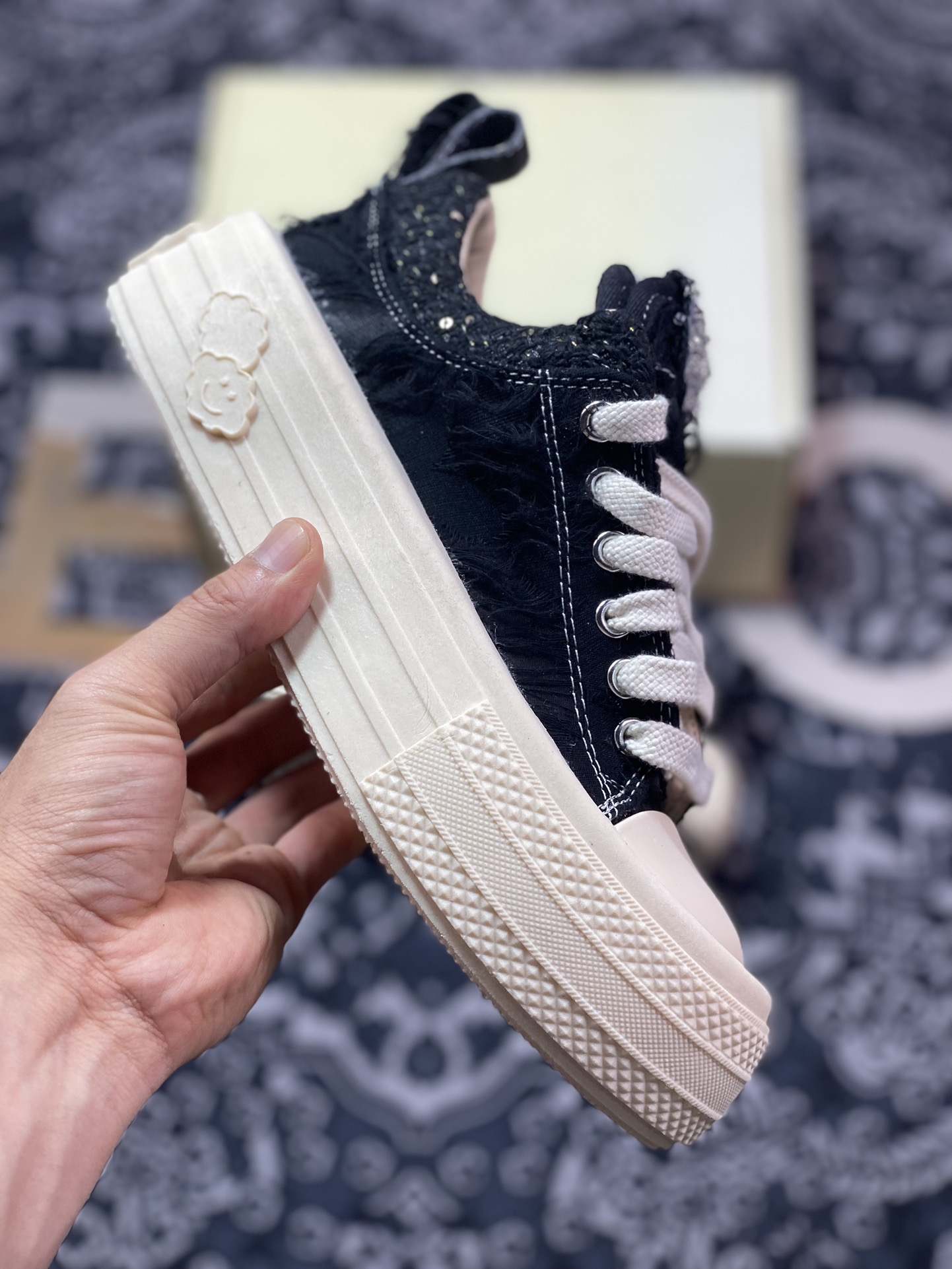 300 原装级别 赵露思/迪丽热巴 同款 国潮宝藏球鞋 新兴品牌FORESHADOW ”Double-Uni” Sneaker 厚底 耐磨防滑增高