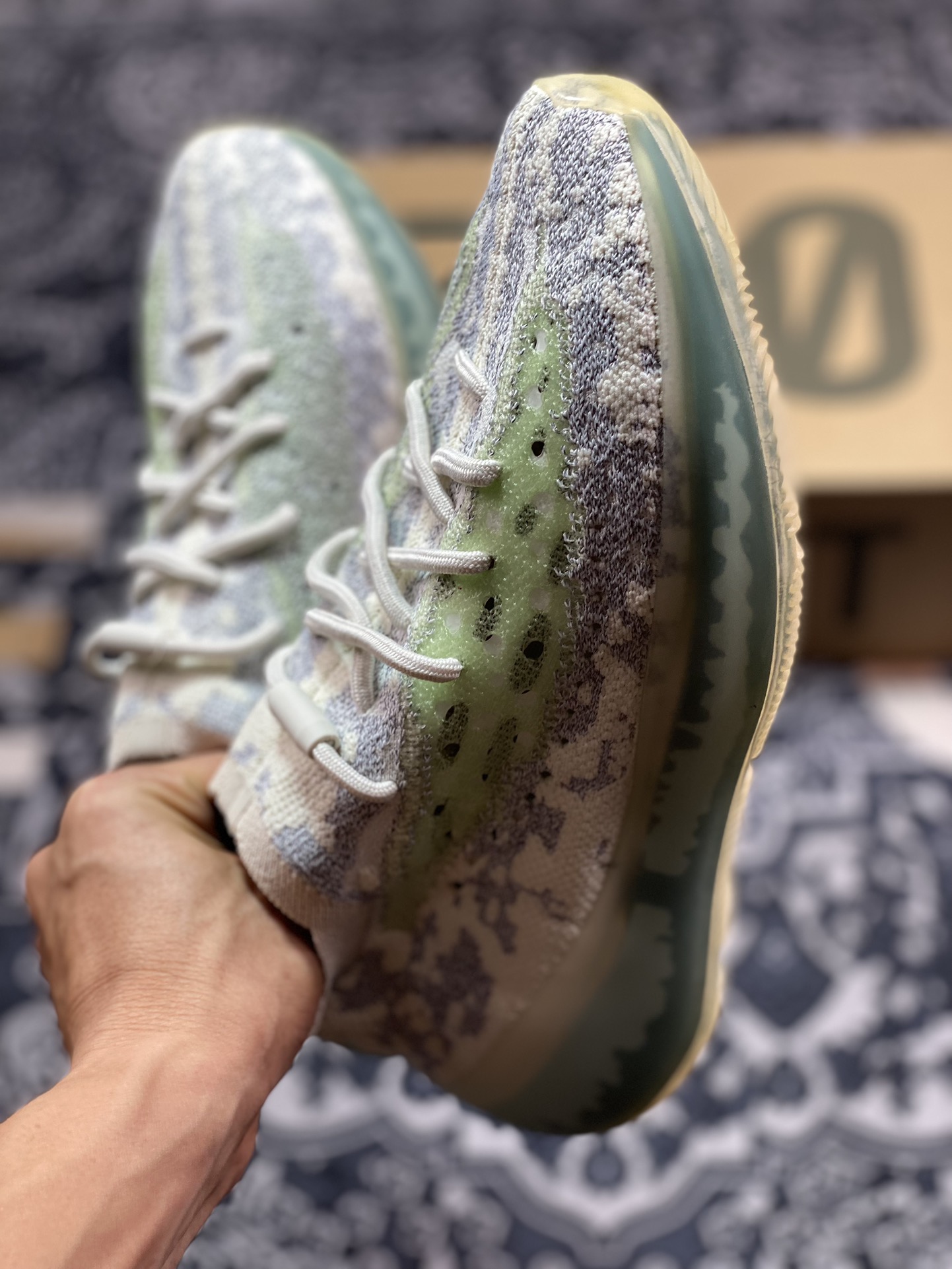 优选  AD 阿迪Yeezy 380 Boost 侃爷椰子380 ” Alien” 蓝色外星人 天使 GW0304